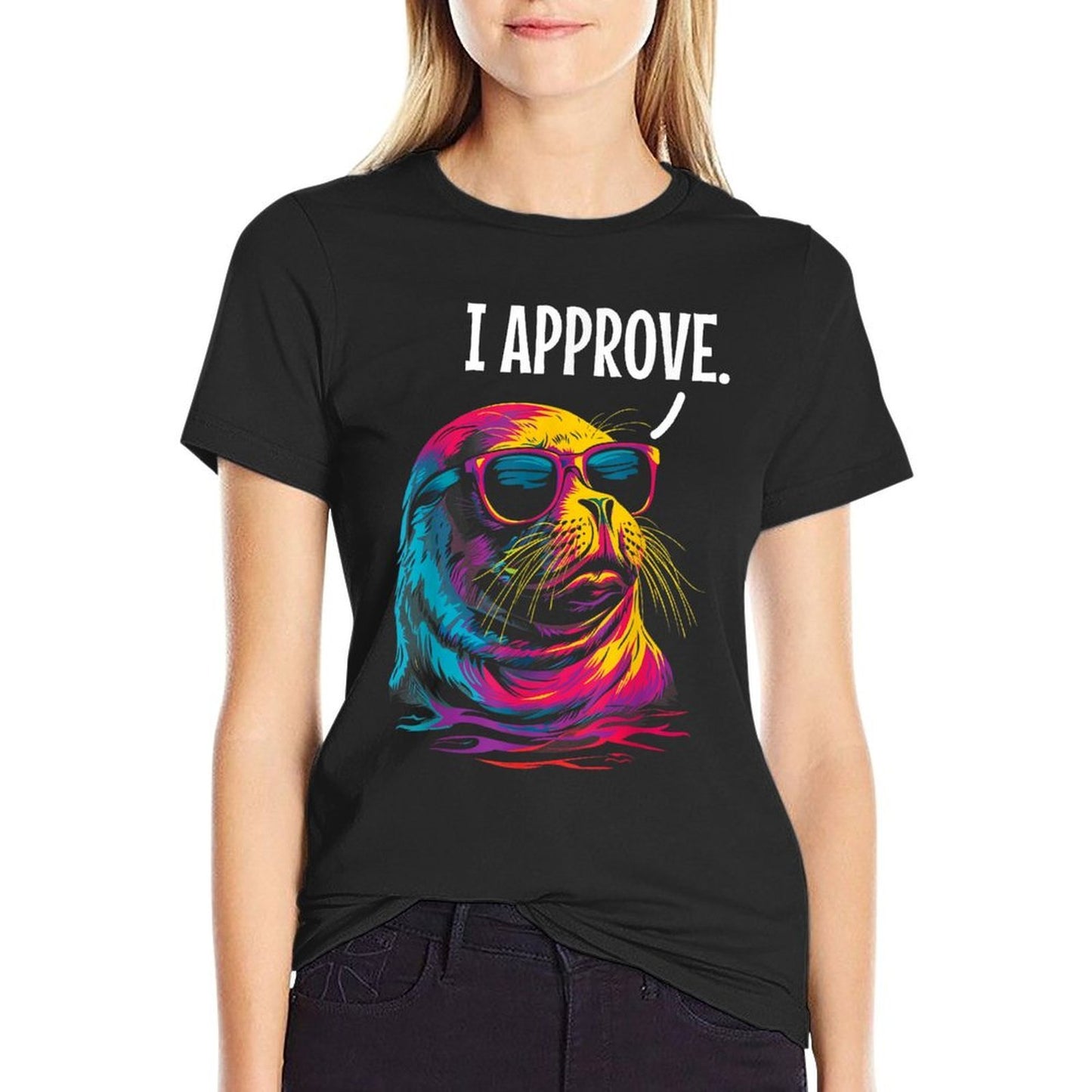 Seal Of Approval Funny Sea Lion Seal Lover Stretchy T-Shirt