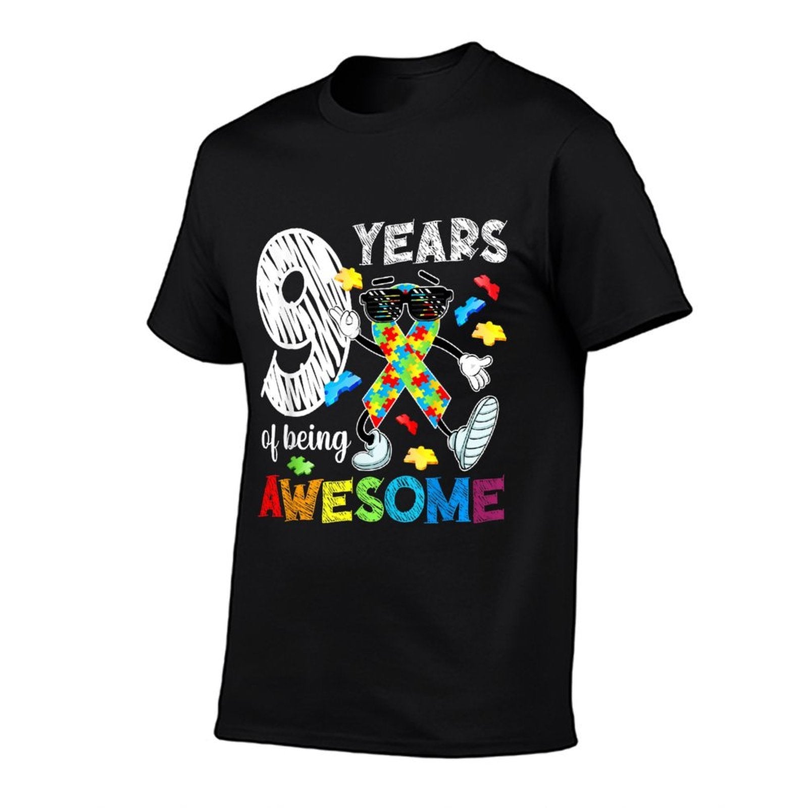 9th Autism Birthday Party Nine Year Old Autistic Boy  Stretchy T-Shirt