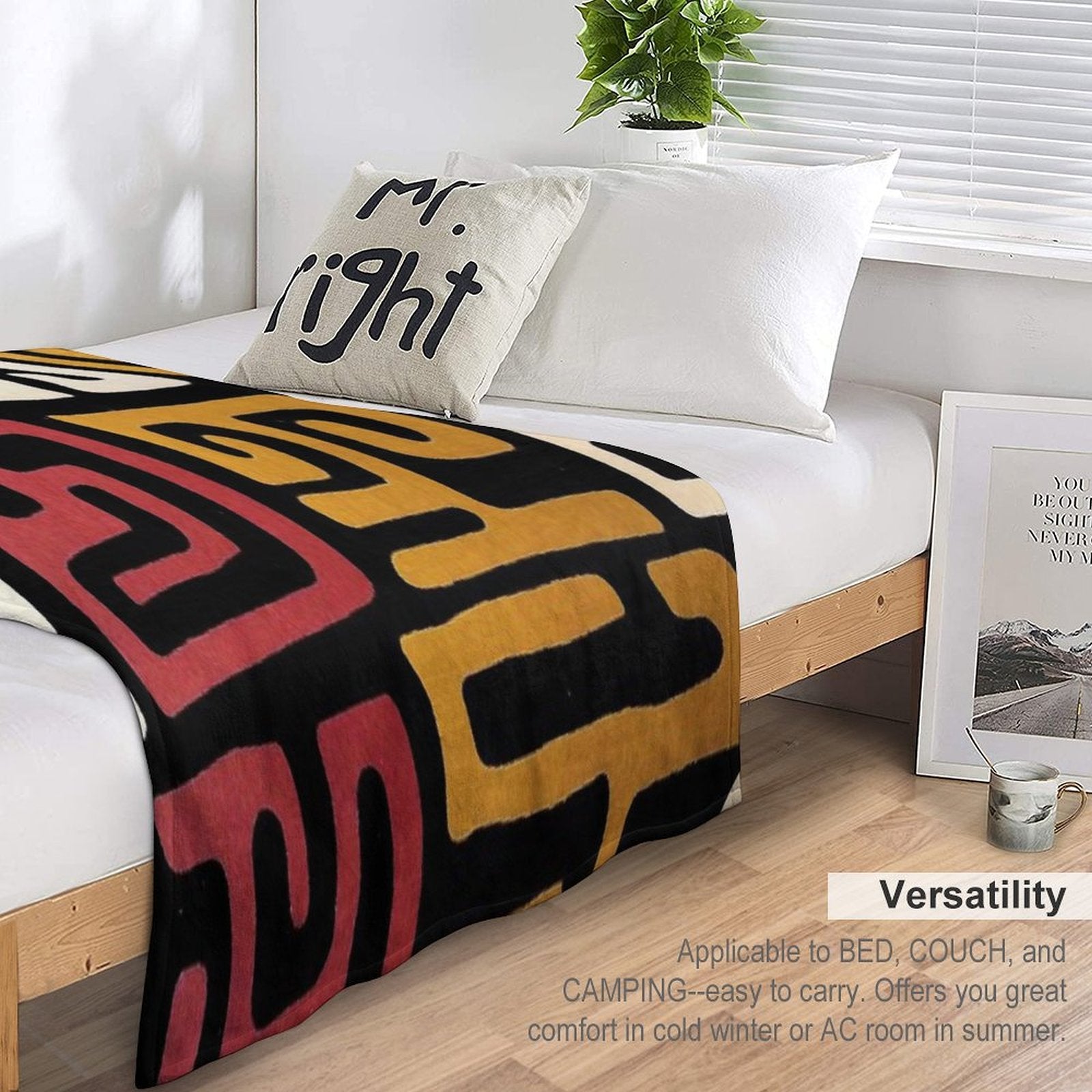 African Mudcloth All-season Throw Blanket