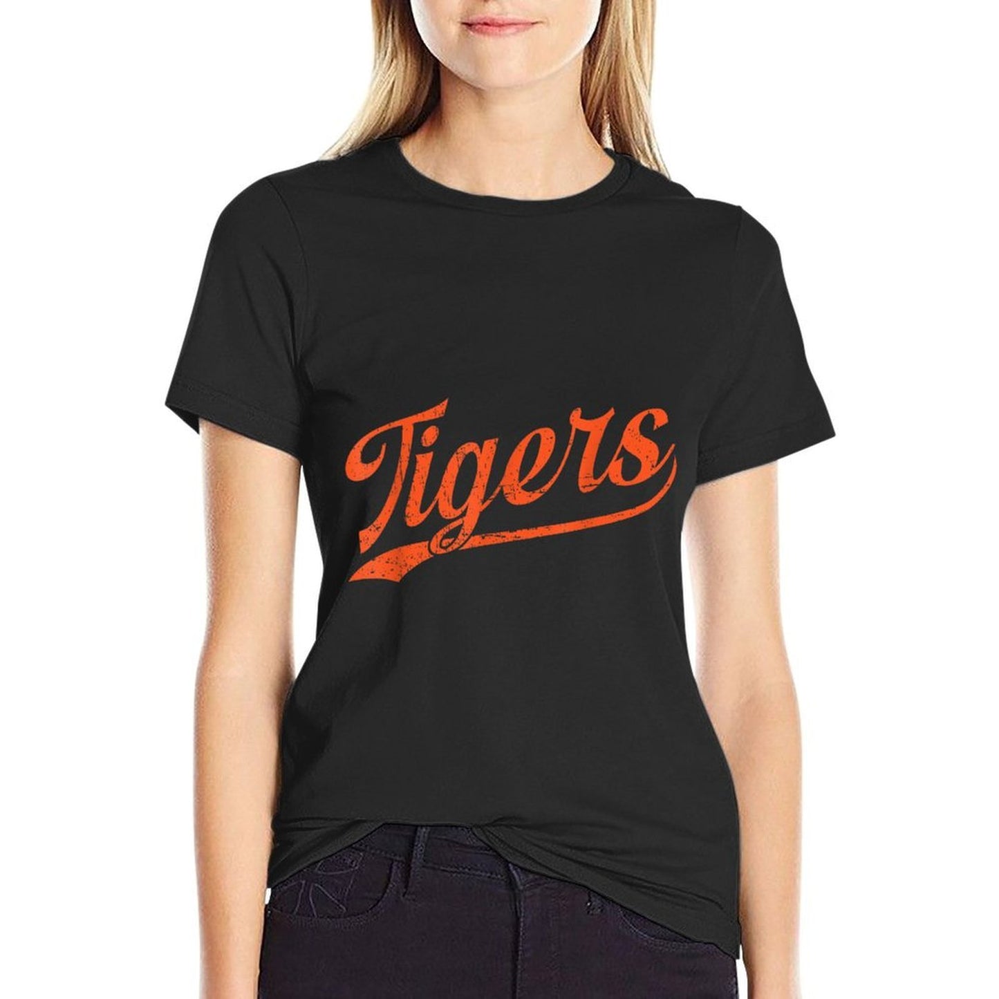 Tigers Mascot Vintage Sports Durable T-Shirt