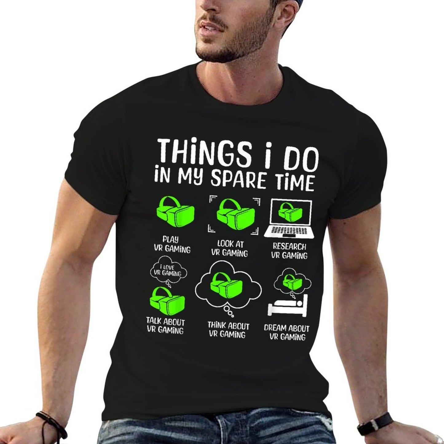 Virtual Reality VR For Men Boys Gaming Gamer Headset Moisture-wicking T-Shirt