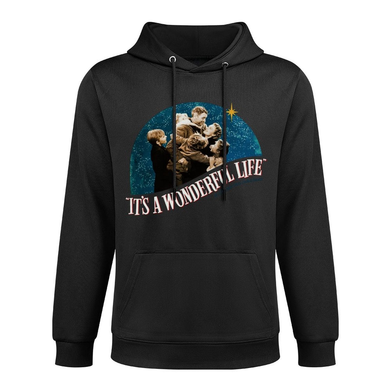 Vintage Christmas Classic Its A Wonderful Life Breathable Fabric Hoodie