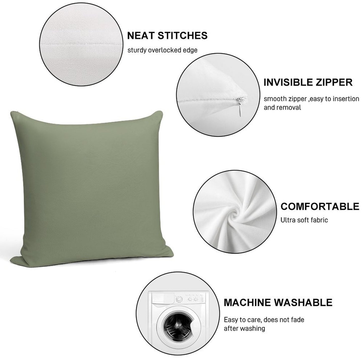 Sage Soft Decorative Cover Throw Pillow