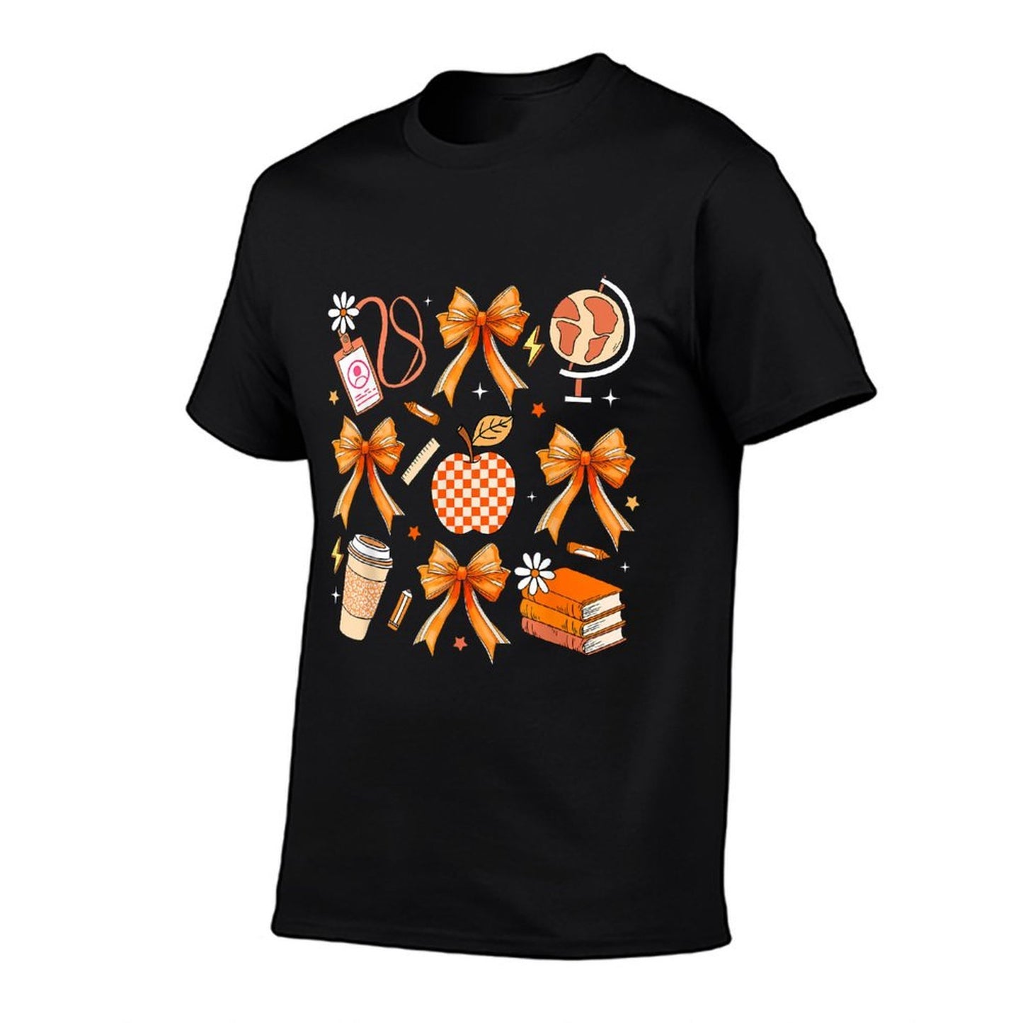 Retro Coquette Bow Teacher Fall Autumn Thanksgiving  Relaxed-fit T-Shirt