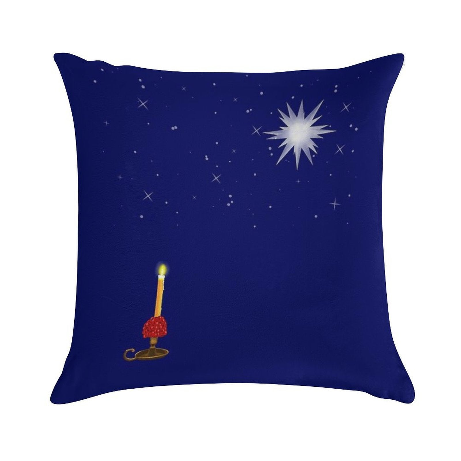Moravian Star And Moravian Candle In The Sky... Soft Reinforced Edging Throw Pillow