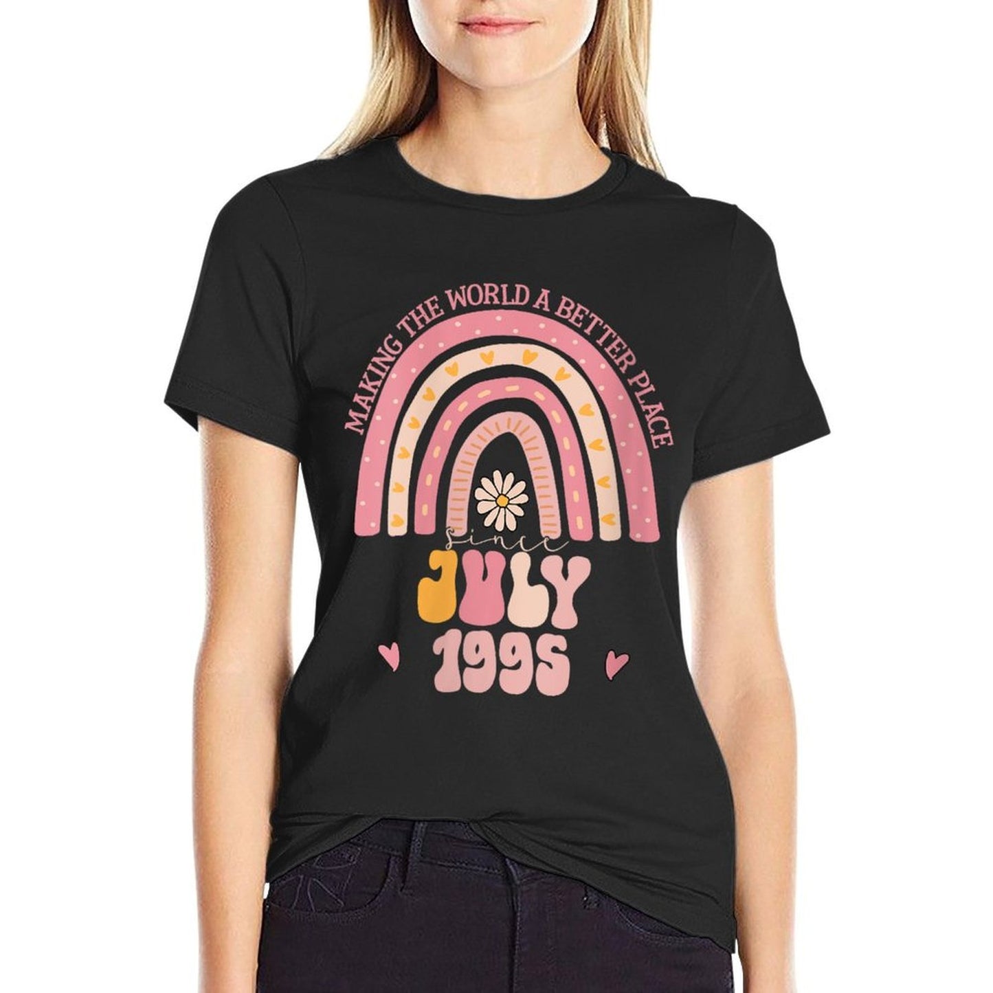 Womens Turning 30 Retro July 1995 30th Birthday for Women Oversized Silhouette T-Shirt