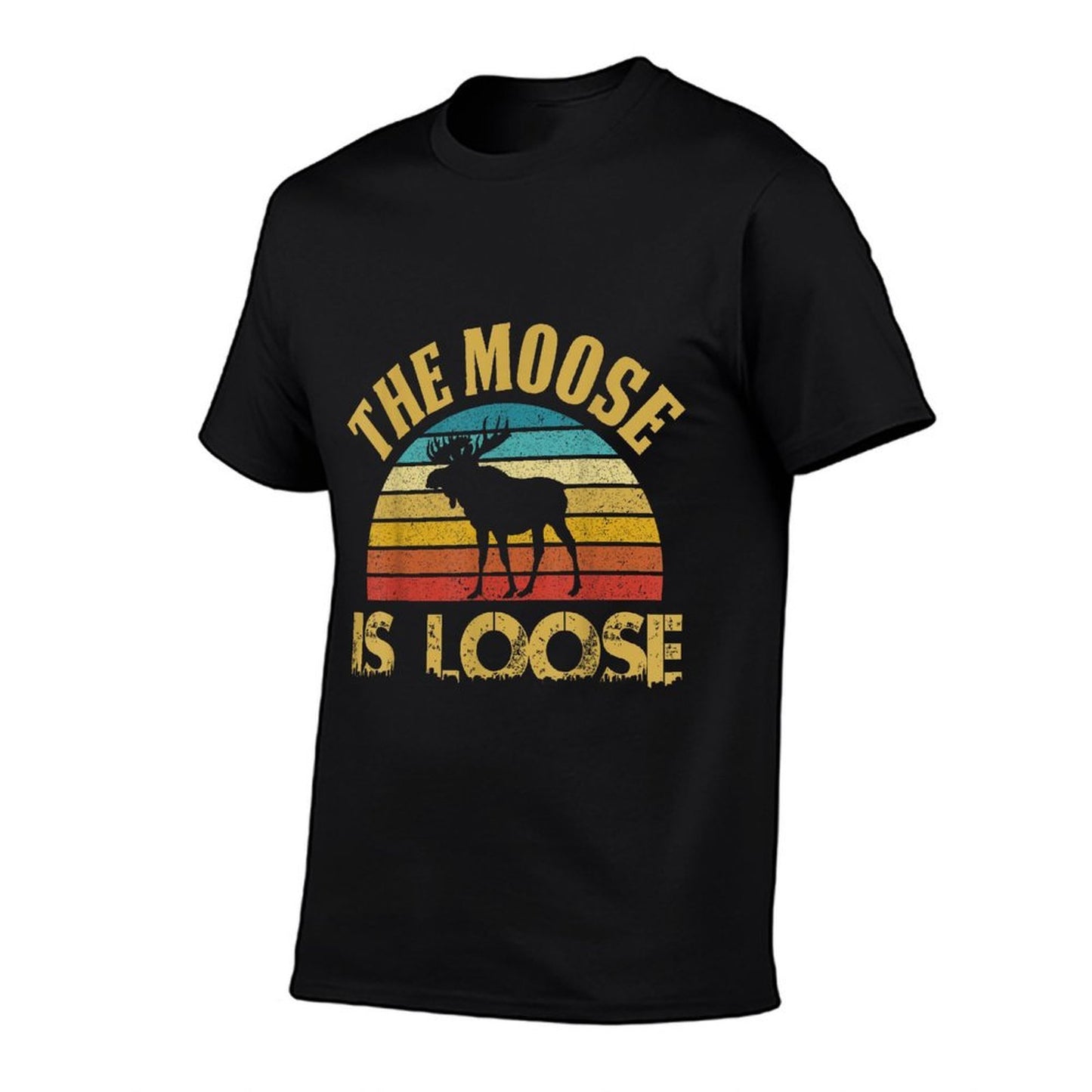 Retro Vintage Moose Is Loose Funny Moose Lover Novelty Breathable T-Shirt