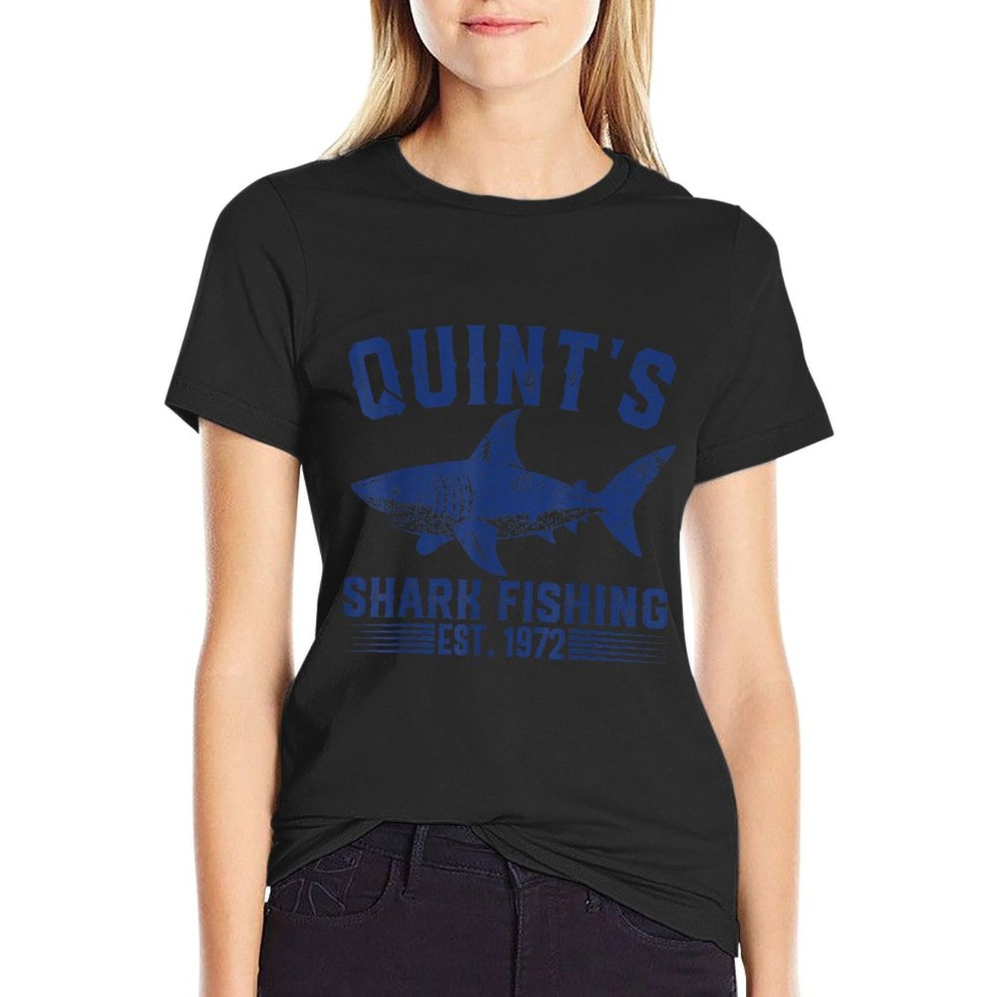 Vintage Quints Shark Fishing 1972 Retro Fisher Birthday Stretchy T-Shirt