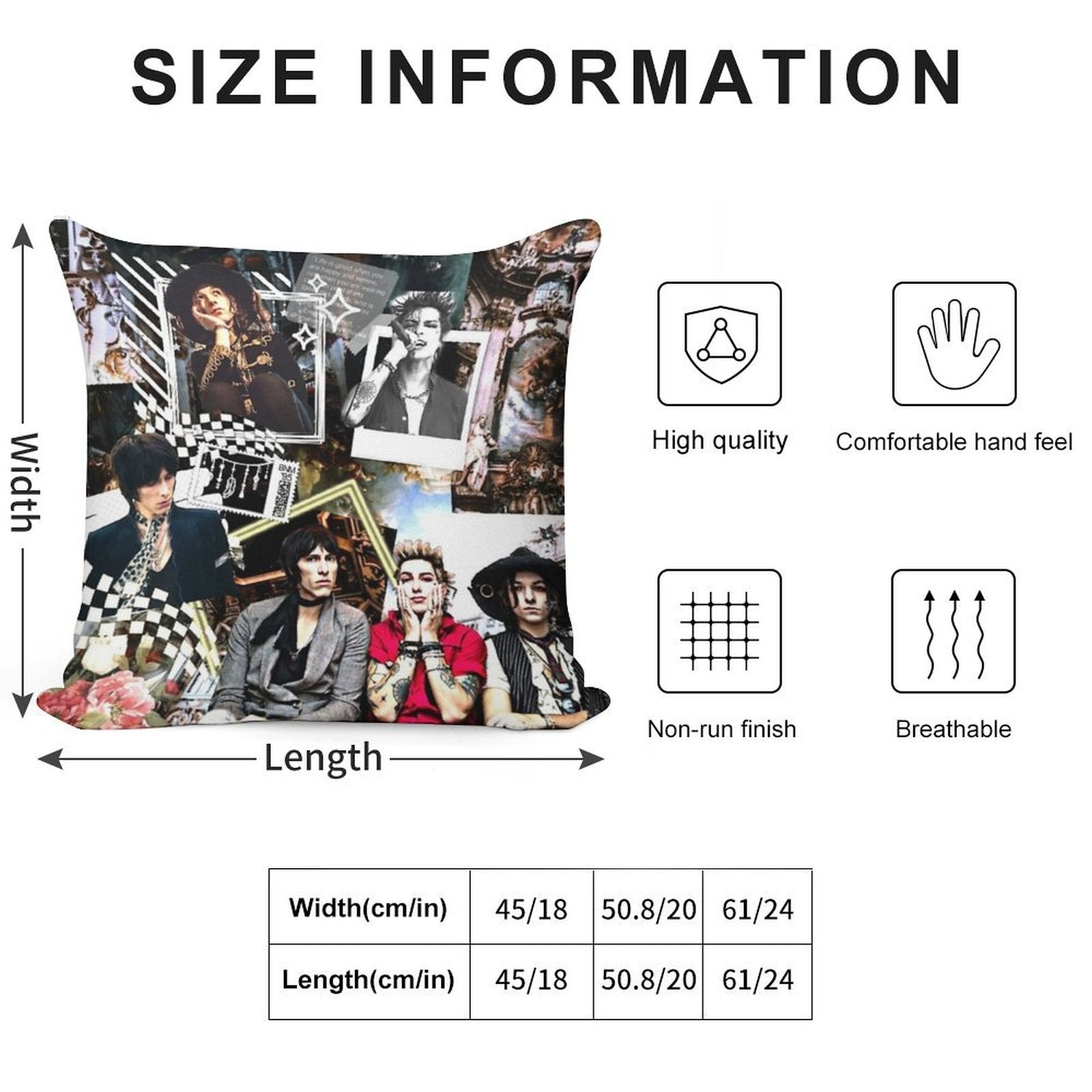 Palaye Royale Mix Up Soft Easy Maintenance Throw Pillow