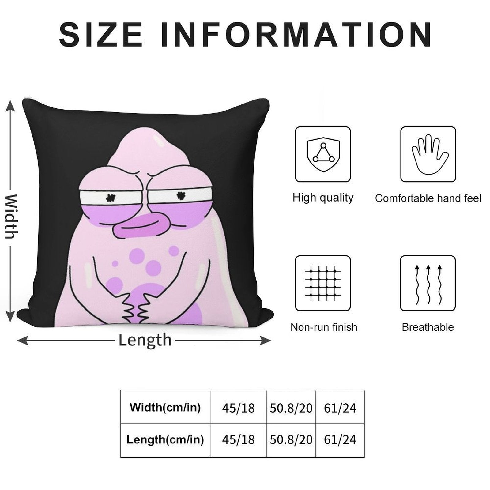 The Pupa Soft Hidden Zipper Throw Pillow