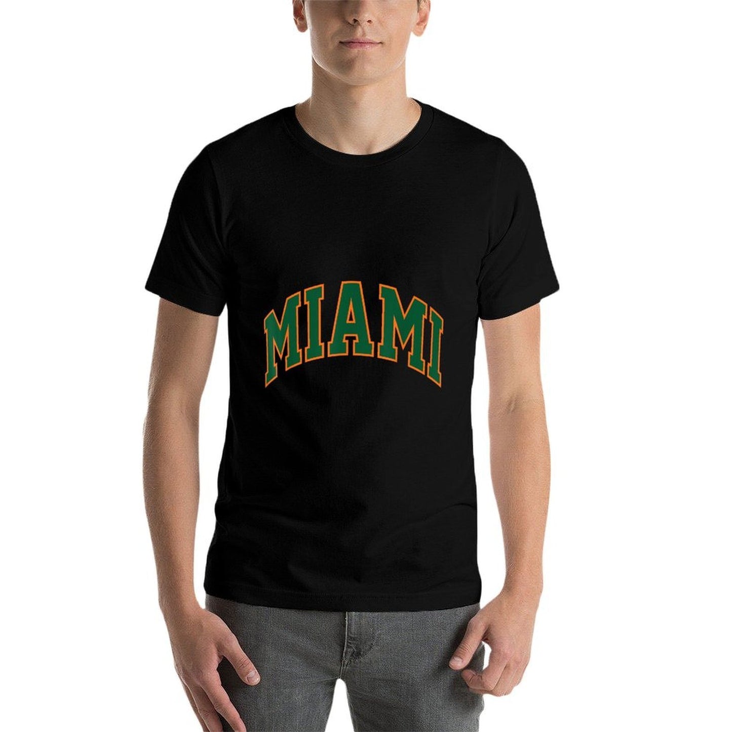 Retro Miami Men Miami Women Vintage Orange Green FL Souvenir  Summer-ready Fabric T-Shirt