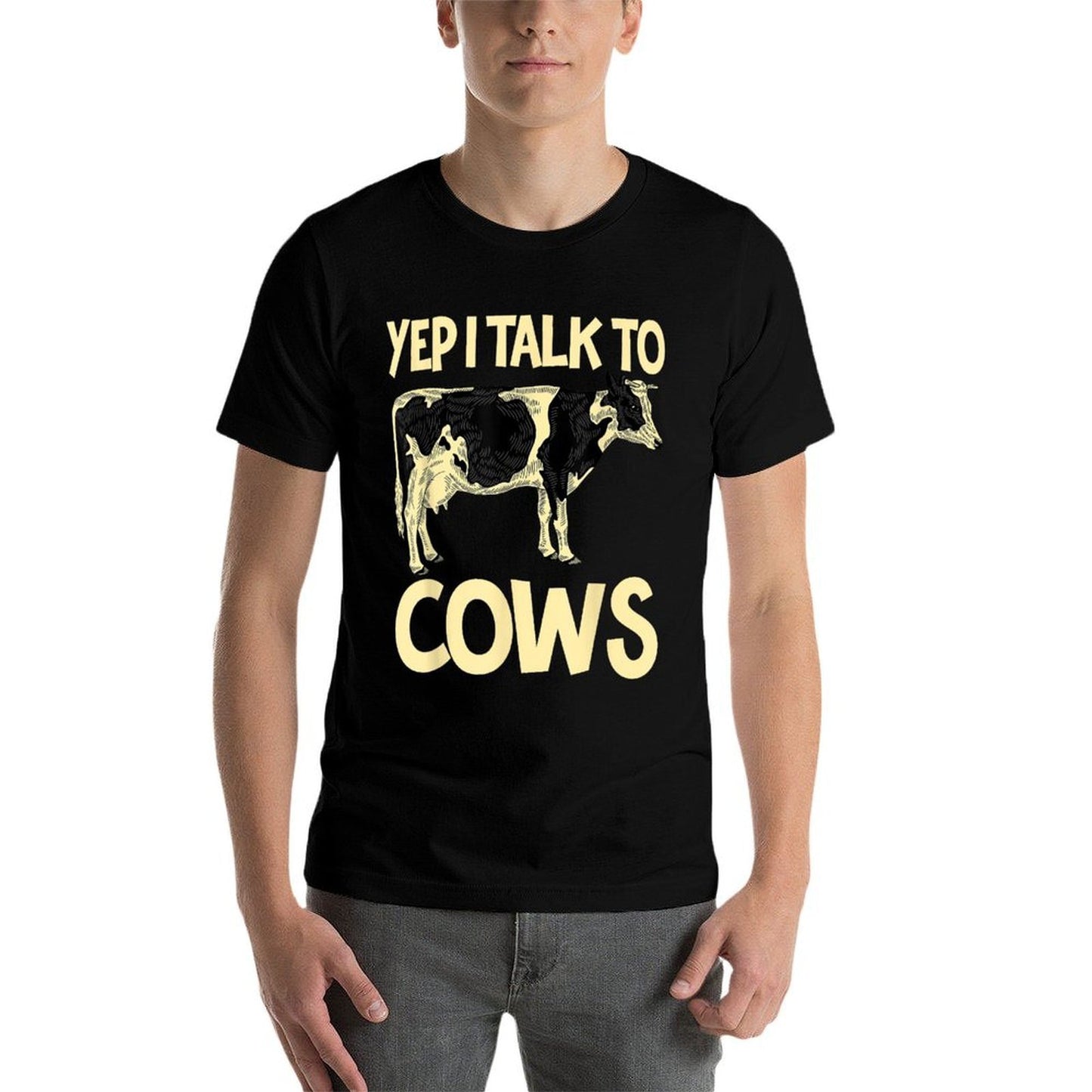 Yep I Talk To Cows Funny Vintage Dairy Farmer Cow Lovers Gag Slim-fit Cut T-Shirt