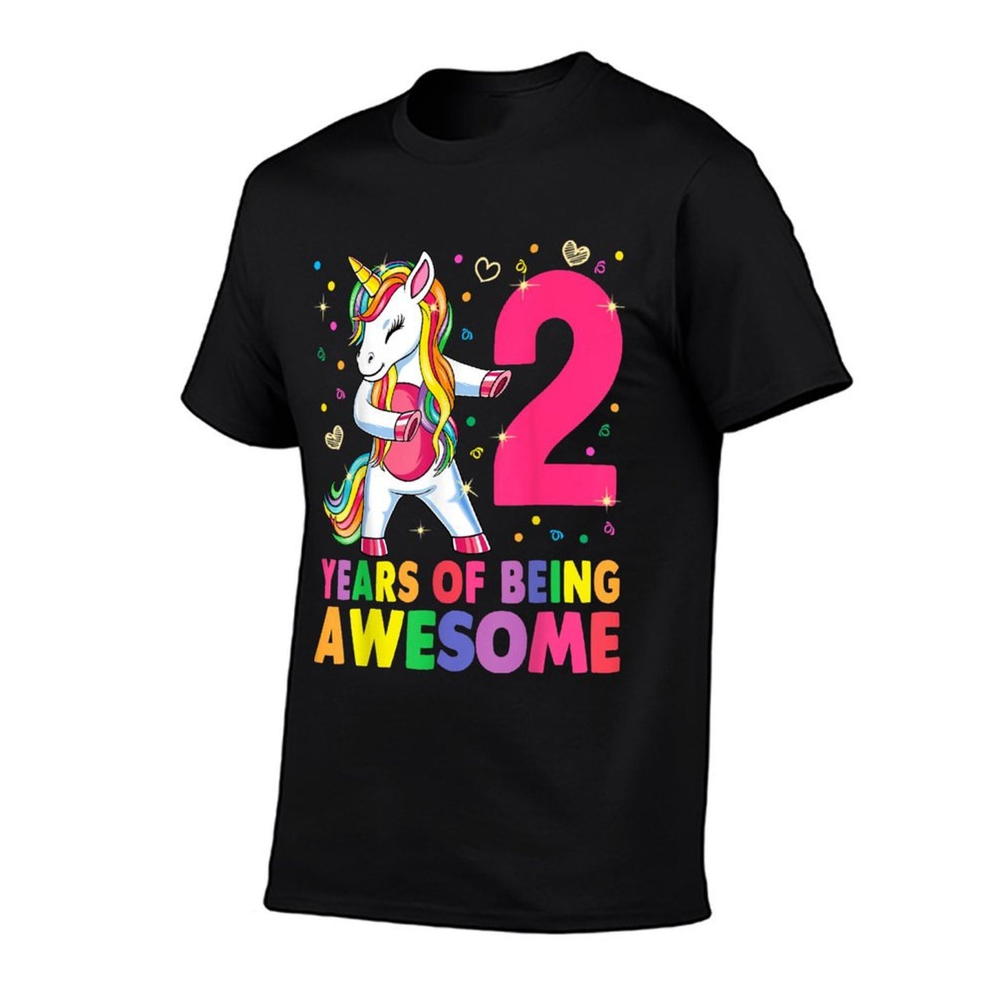 2 Years Old Unicorn Flossing 2nd Birthday Girl Unicorn Party Odor-resistant T-Shirt