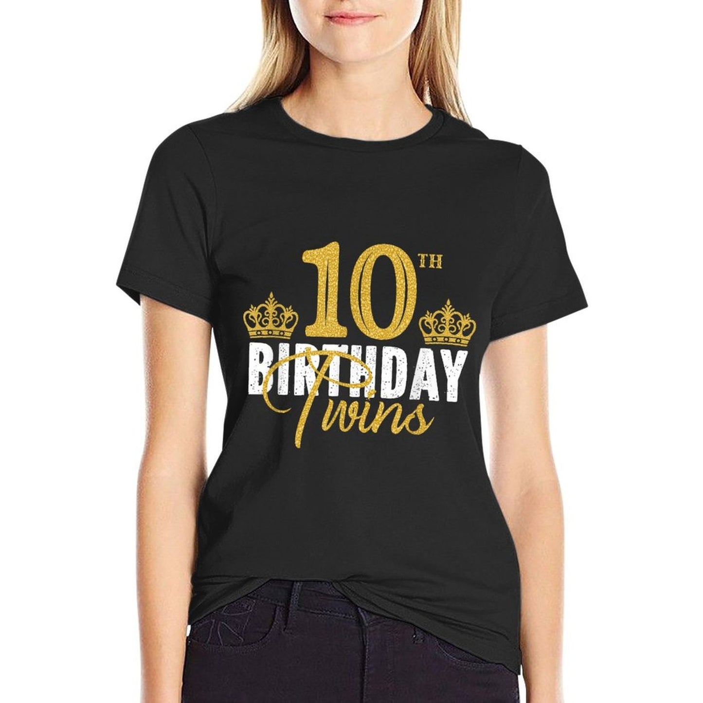 10th Birthday Twins 10 Years Old Party Idea For Boy And Girl Stretchy T-Shirt