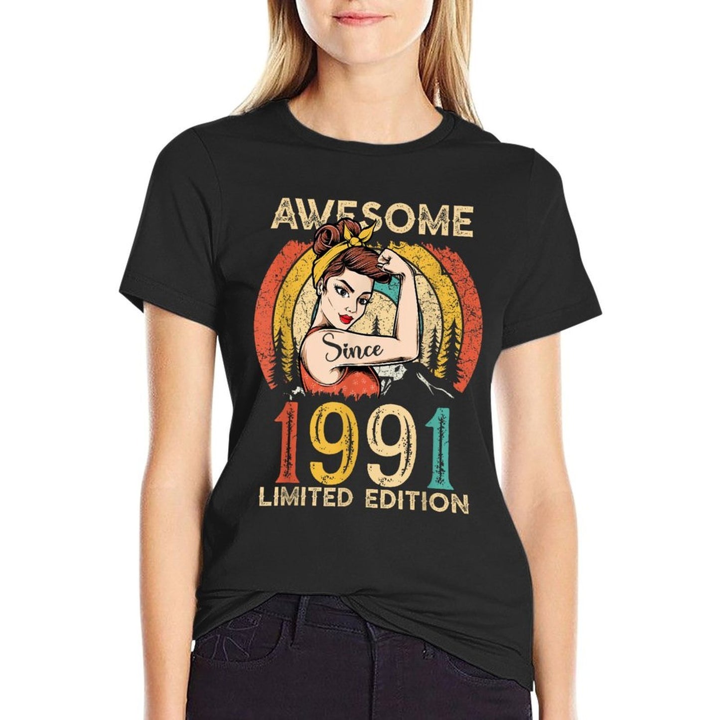 31th Birthday Shirts for Women, Vintage 1991 Limited Edition Moisture-wicking T-Shirt
