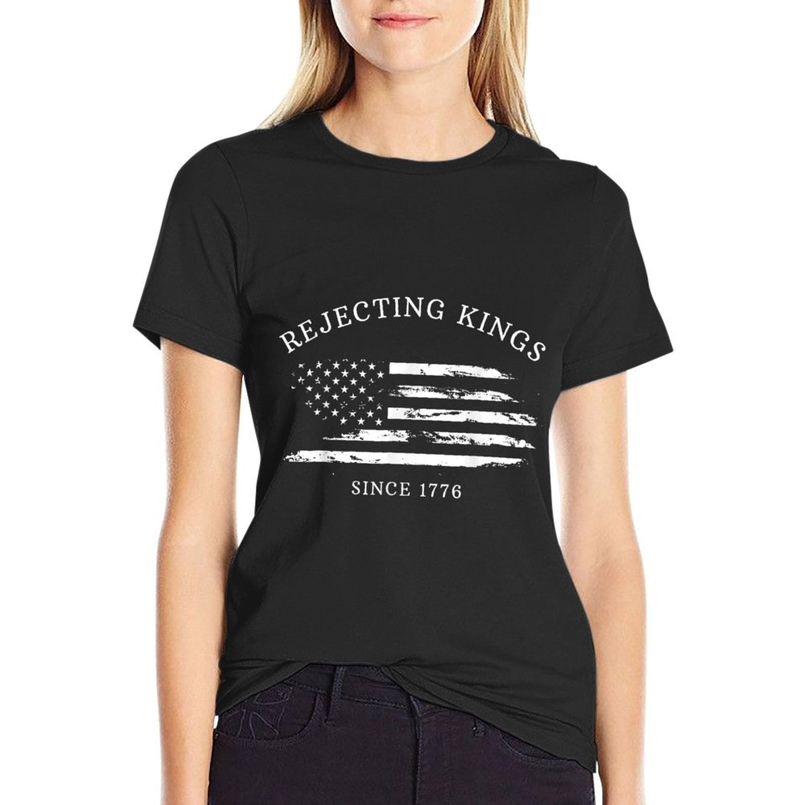 Rejecting Kings Since 1776 No Kings 4th of July  Wrinkle-resistant T-Shirt