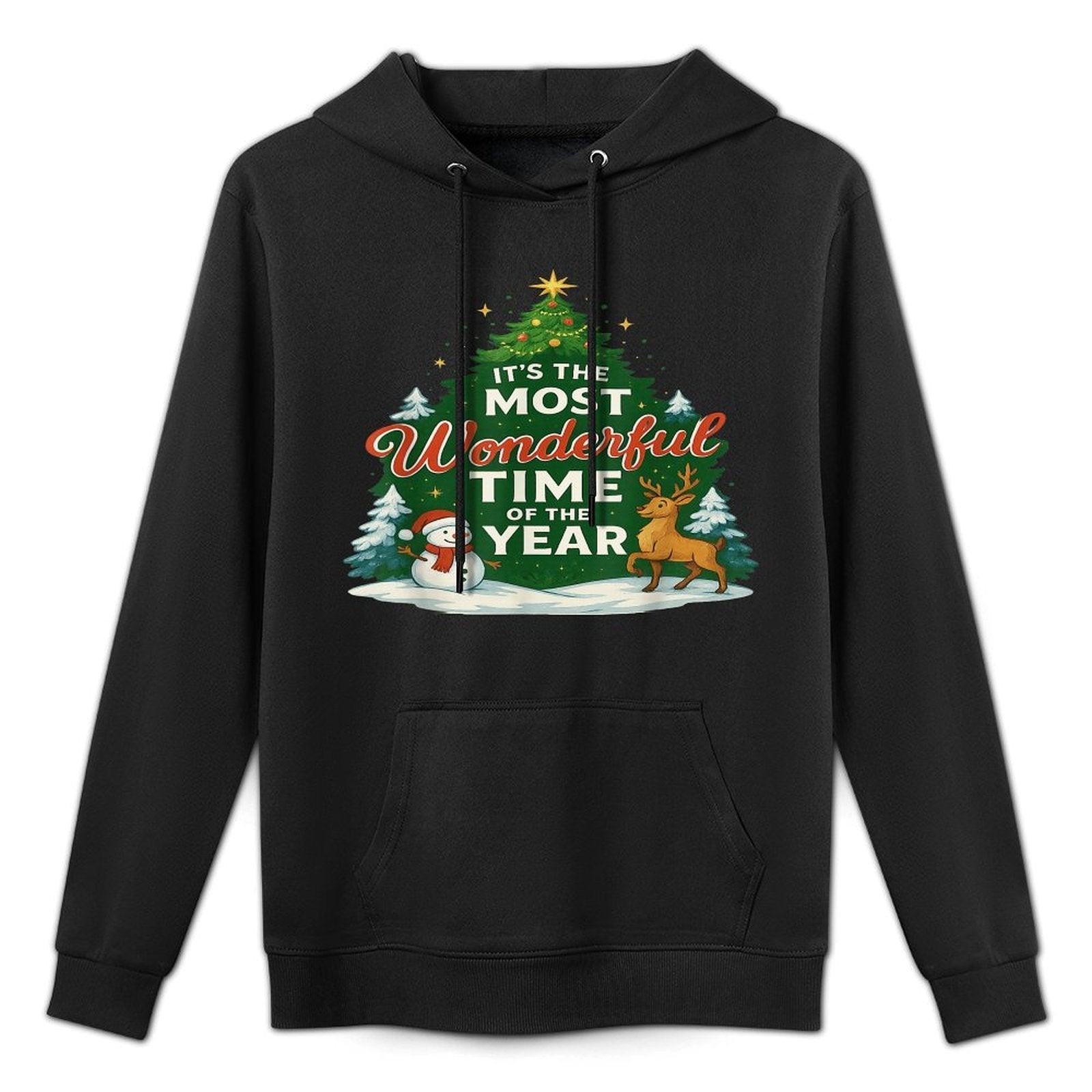 Its The Most Wonderful Time of Year Christmas Funny Santa Medium-Weight Fabric Hoodie
