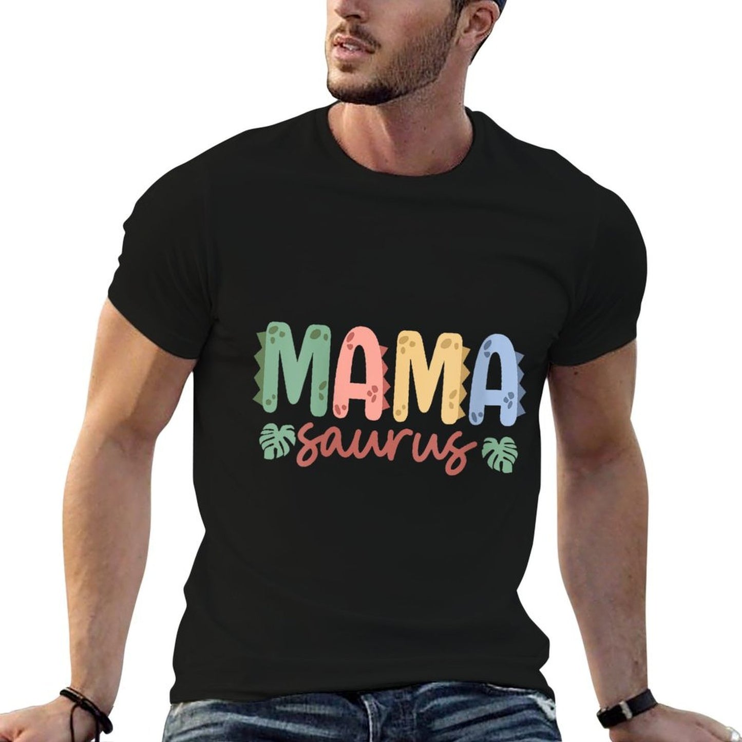 Womens Mama Saurus Dad Dinosaur Birthday Family Matching Moisture-wicking T-Shirt