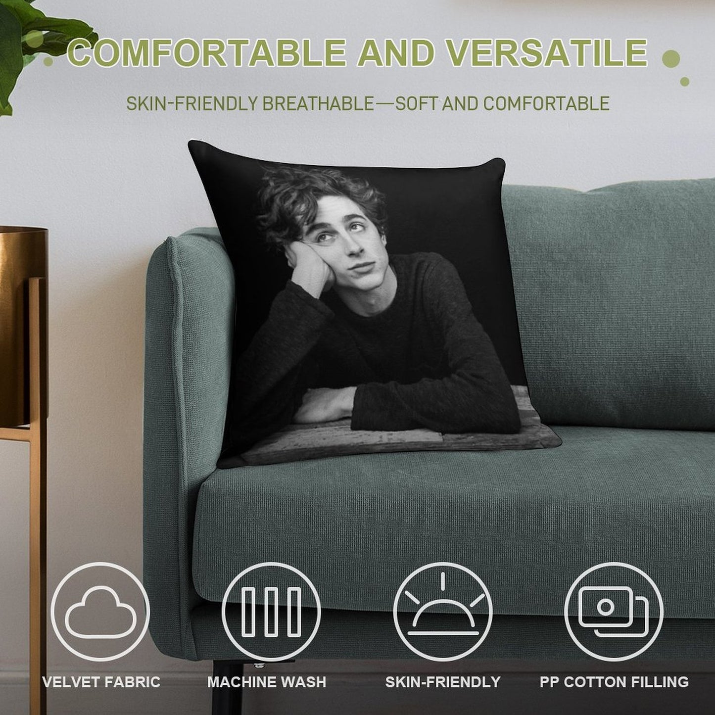 Timothee Chalamet Soft Ultra-Soft Texture Throw Pillow