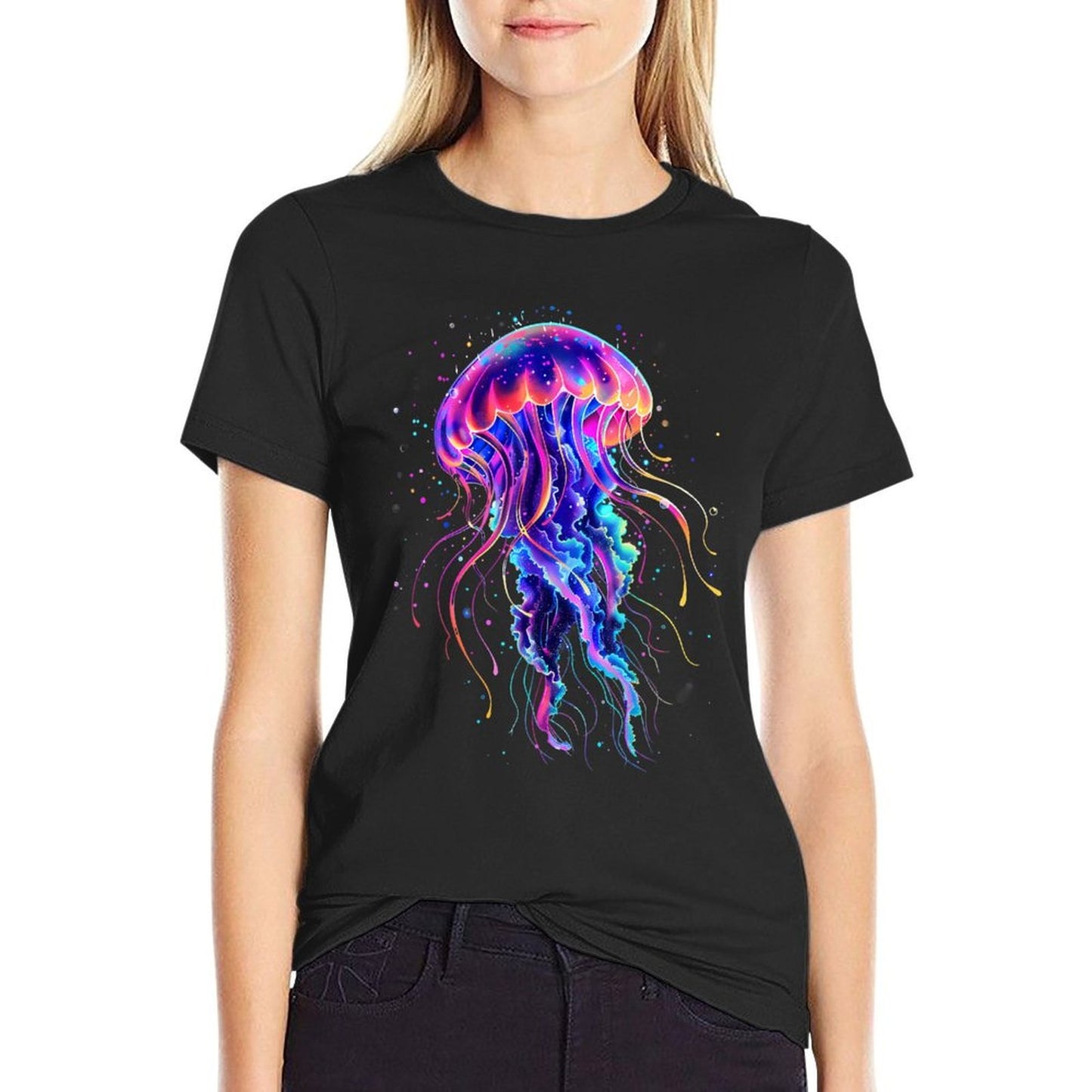 Sea Ocean Jellyfish Marine Mammal Ocean Sea Animal Jellyfish Polyester Blend T-Shirt