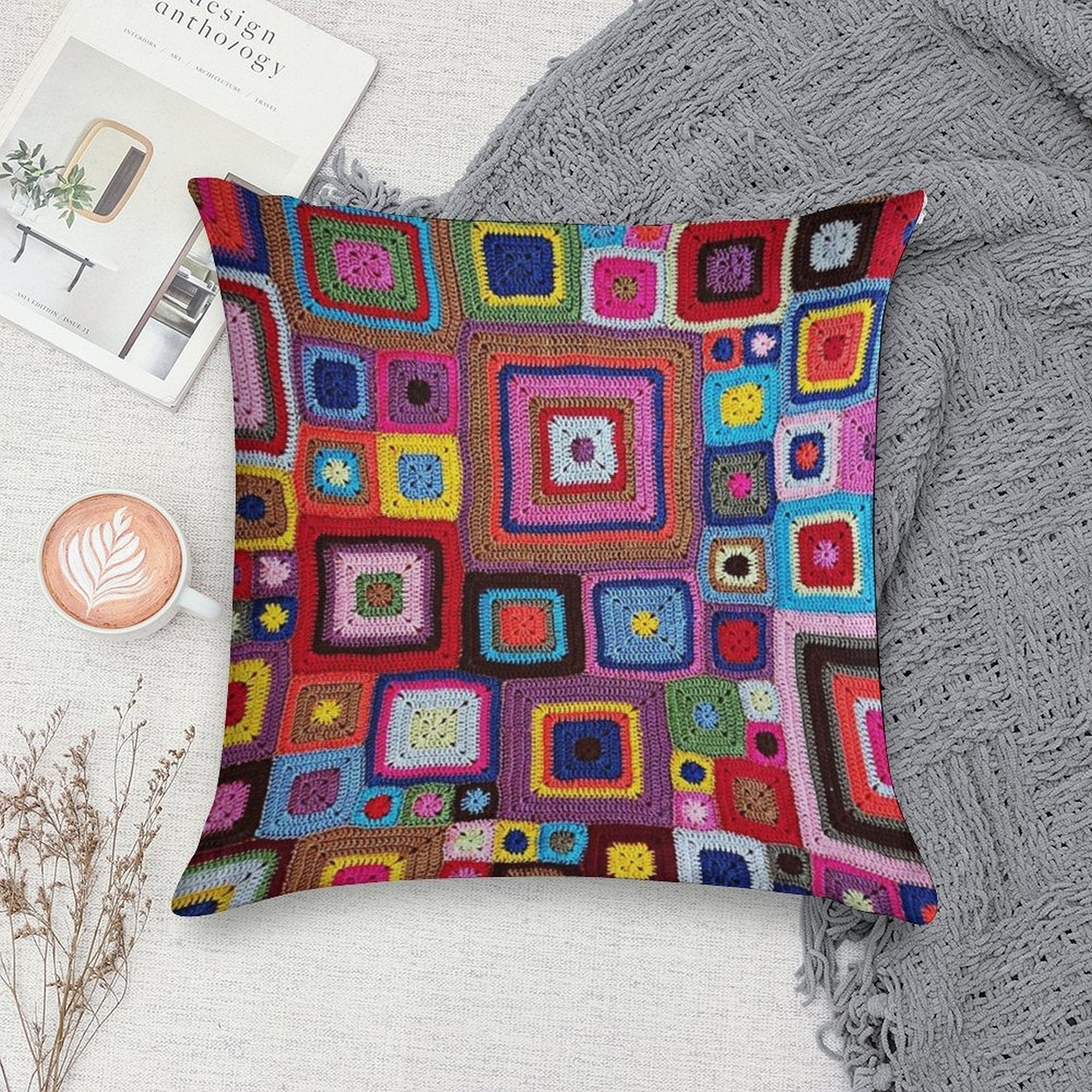 Cozy Crochet Soft Luxury Feel Throw Pillow