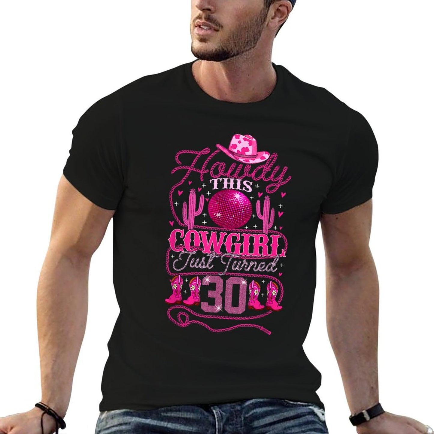 30yr Birthday Cowgirl Western 30Years Old Girl 30th Birthday Durable T-Shirt