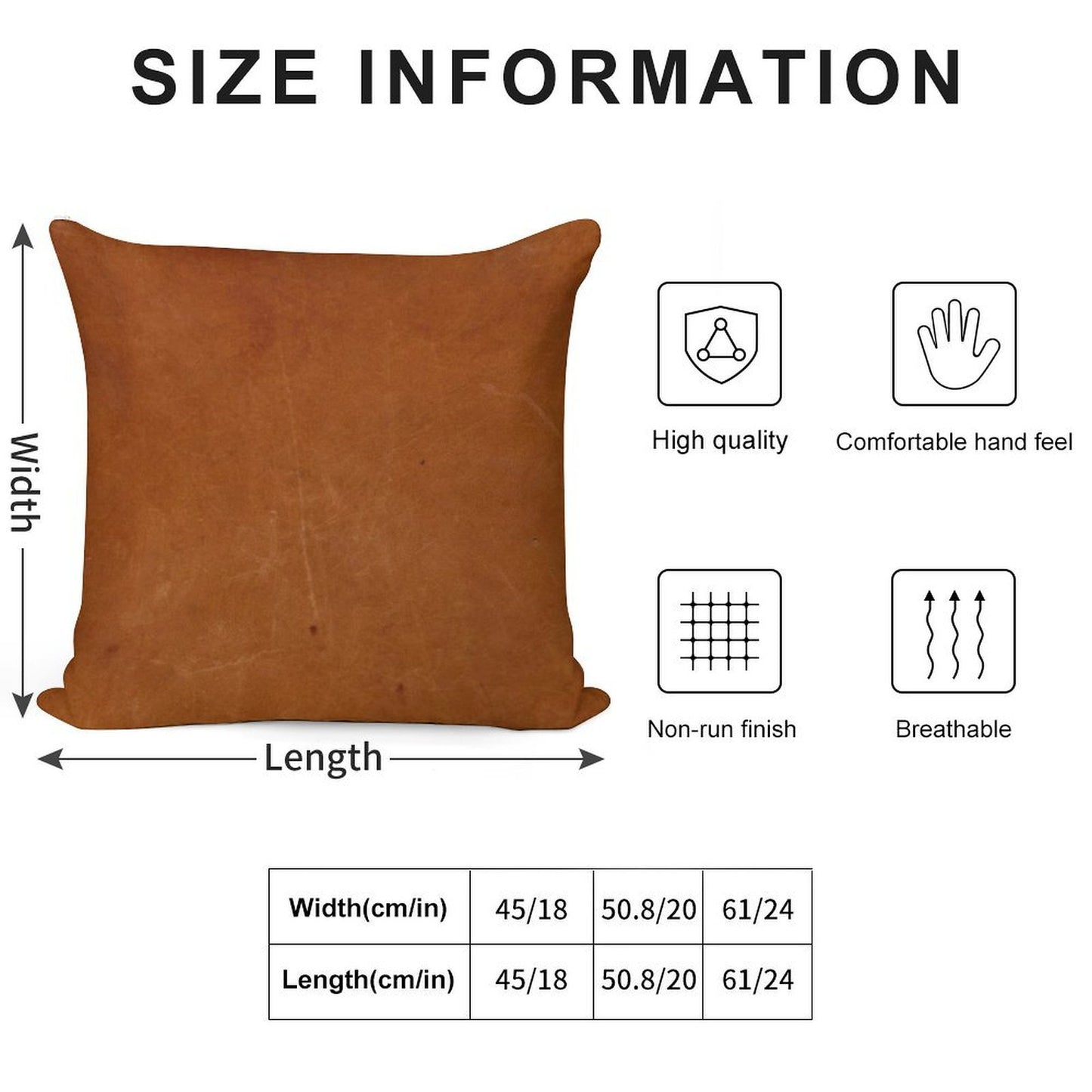Rustic Leather Soft Decorative Cover Throw Pillow