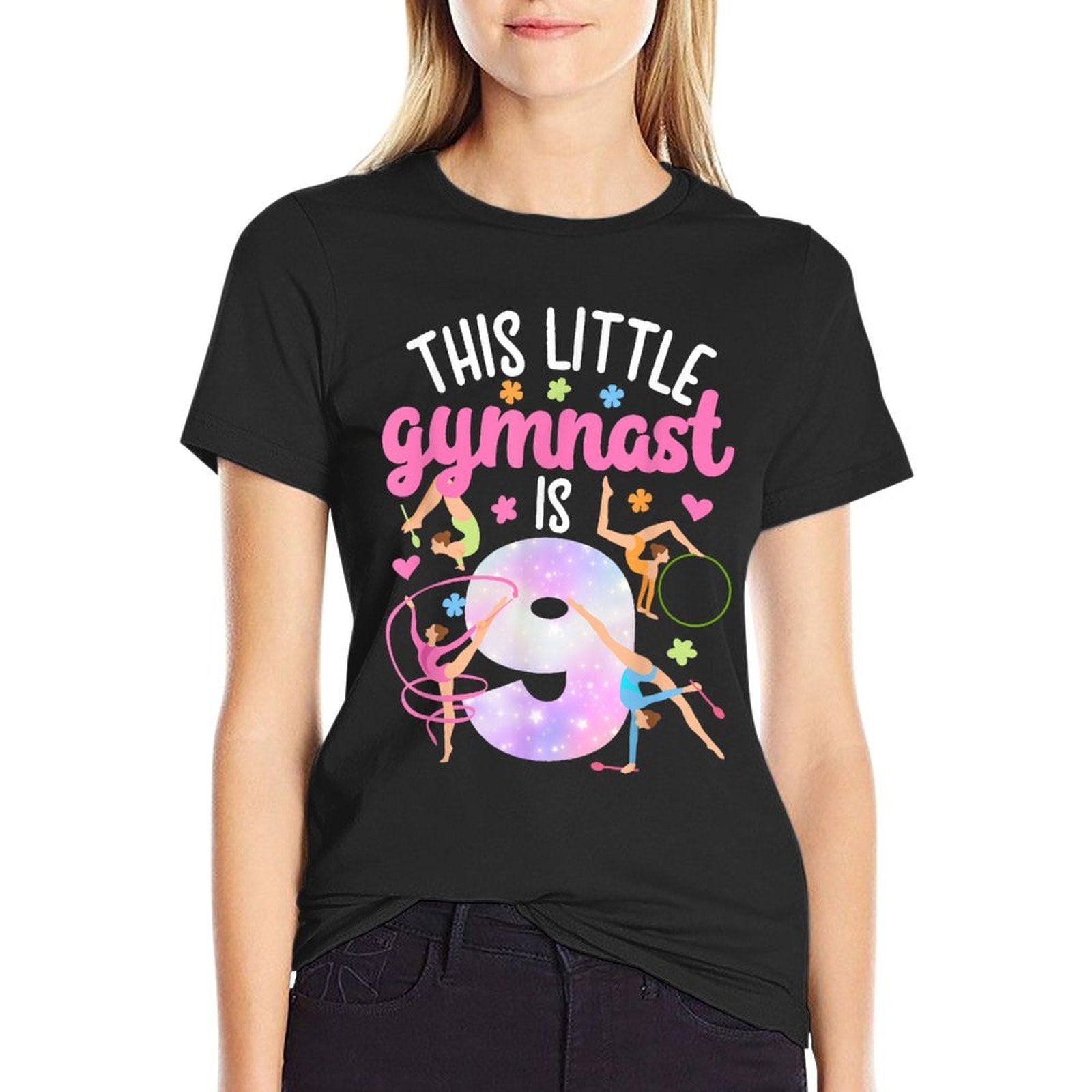 9th Gymnast Birthday Party Nine Year Old Gymnastics Girl  Quick-drying T-Shirt