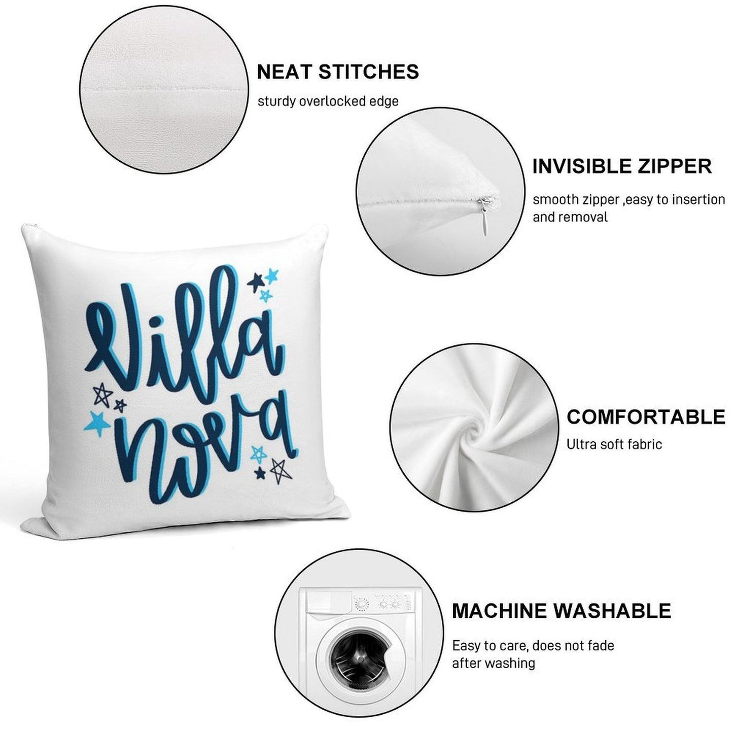 Villanova Star Sticker Soft Home Decor Throw Pillow