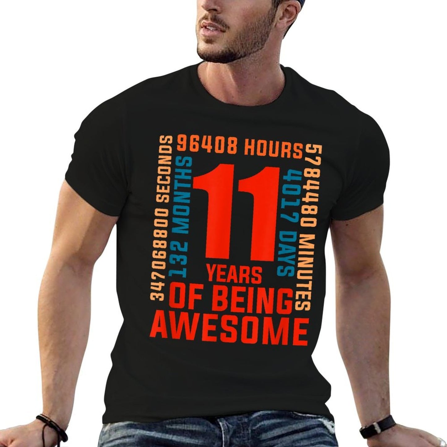 11 Years Of Being Awesome 11th Birthday Eleven Years Old Stretchy T-Shirt