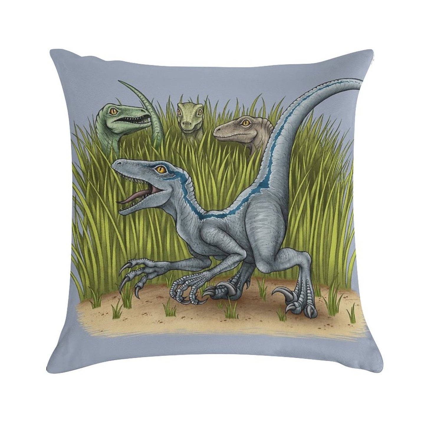 Jurassic World Velociraptors Soft Short Plush Fabric Throw Pillow