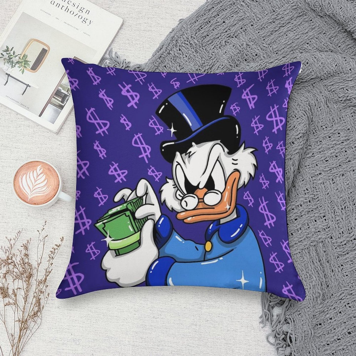 Scrooge Mcduck Eva Kiseleva Soft Warmth Comfort Throw Pillow