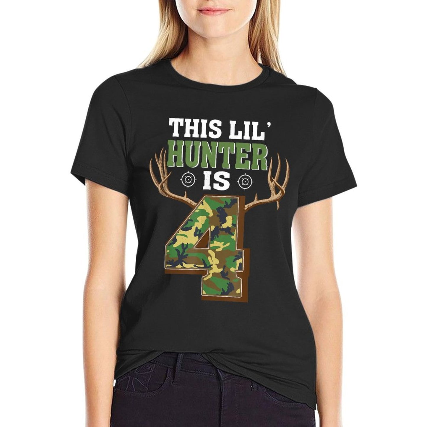 4th Birthday Hunting Deer 4 Year Old Hunter  Eco-friendly Material T-Shirt