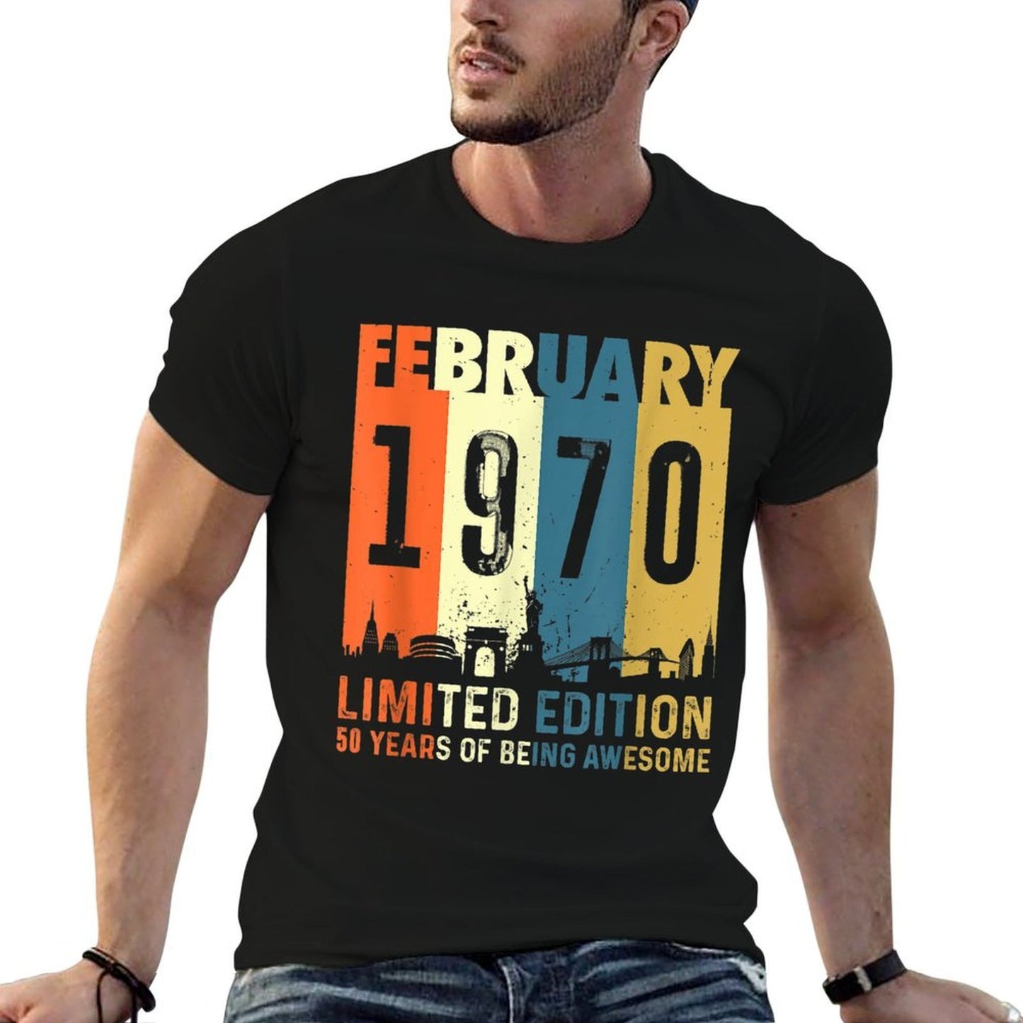 50 Limited Edition, Made in February 1970 50th Birthday  Tagless Design T-Shirt