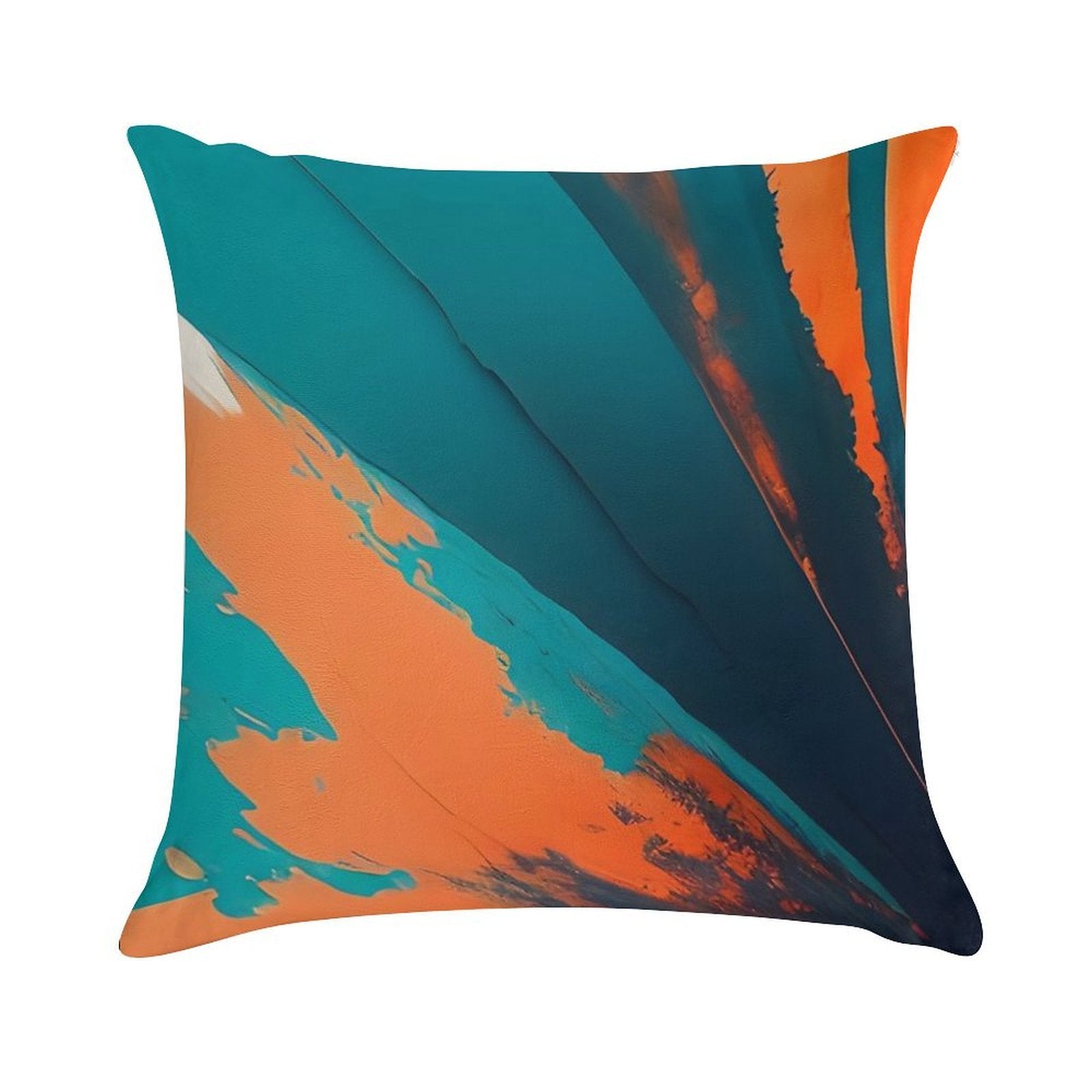 Orange And Teal Abstract 1 Big Soft Decorative Cover Throw Pillow