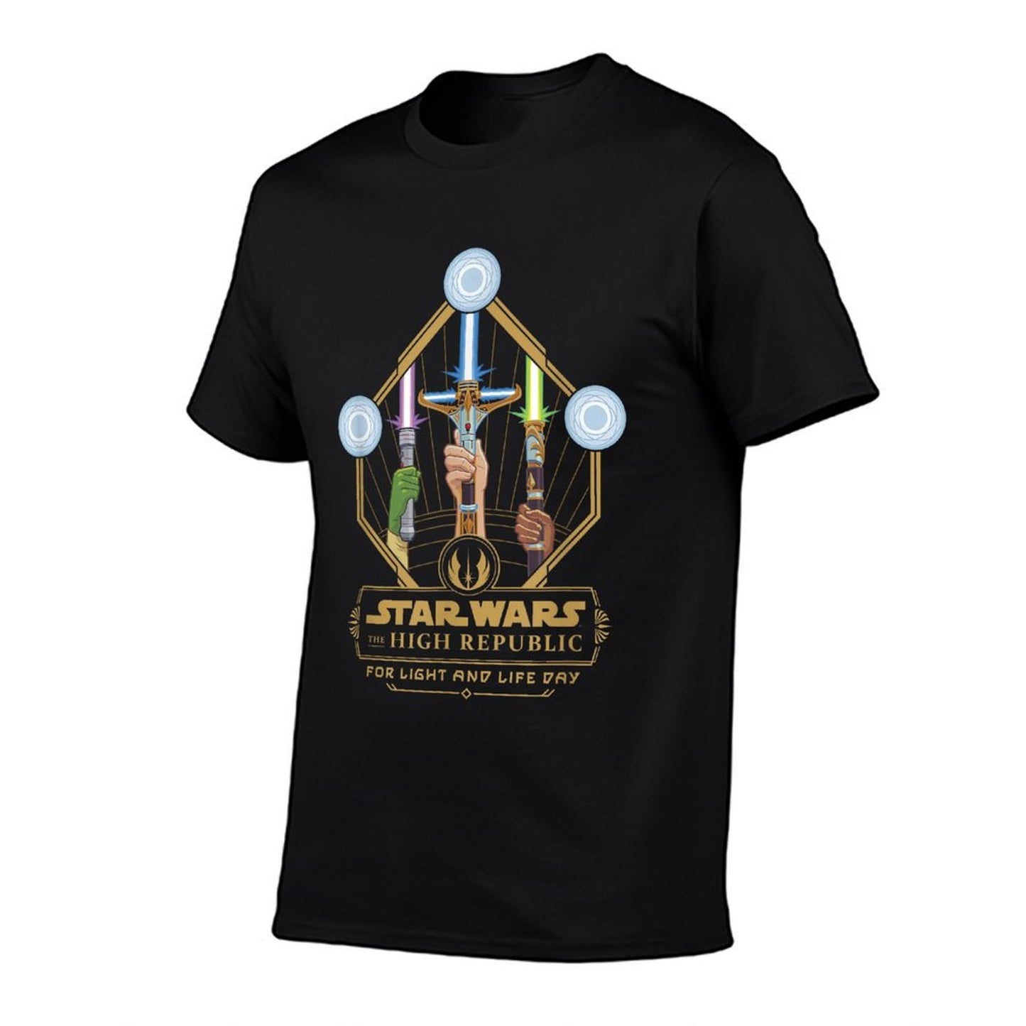 Star Wars The High Republic For Light Life Day Sabers Logo Summer-ready Fabric T-Shirt