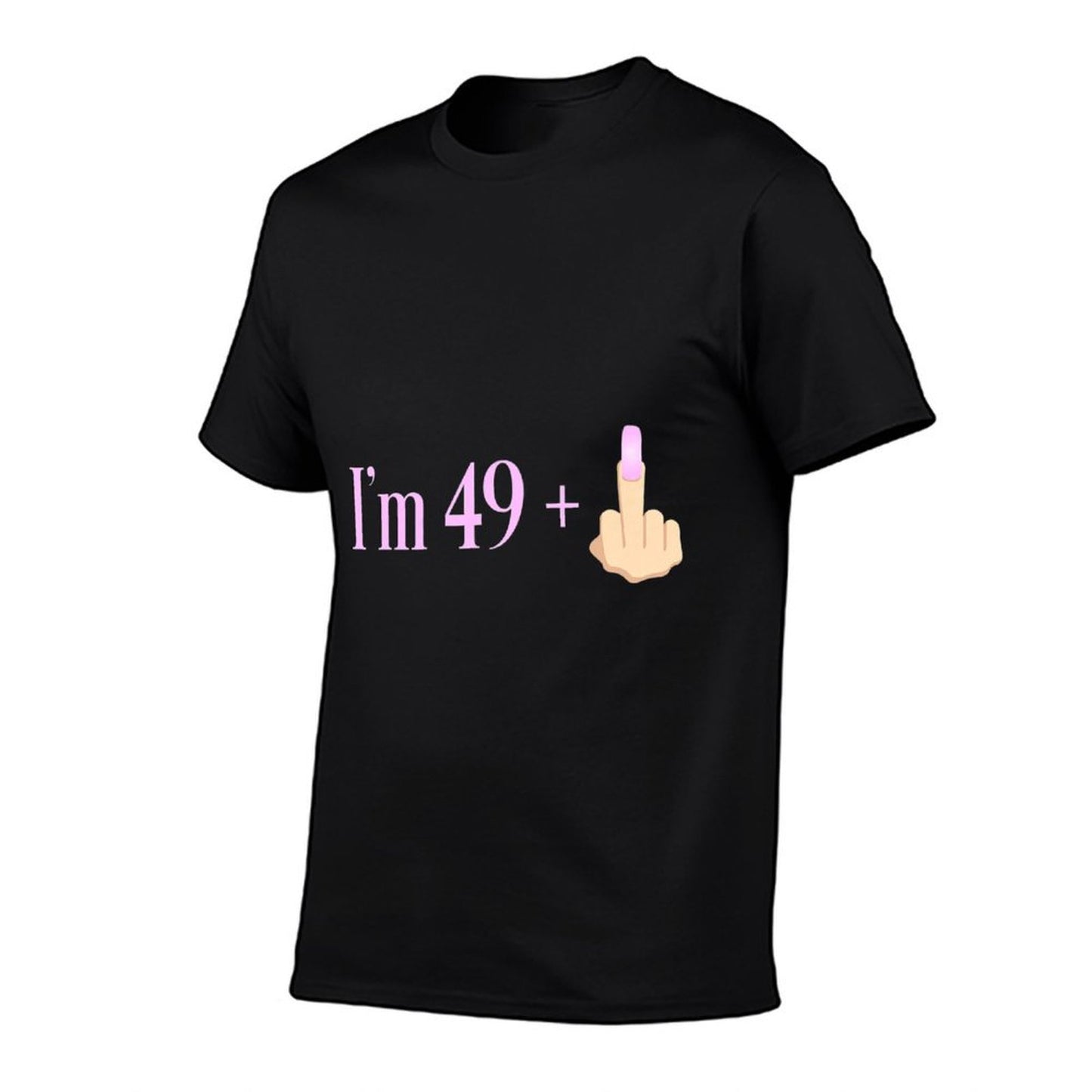 Womens I'm 49 Plus Middle Finger Women's 50th Birthday Premium Rolled Sleeves T-Shirt