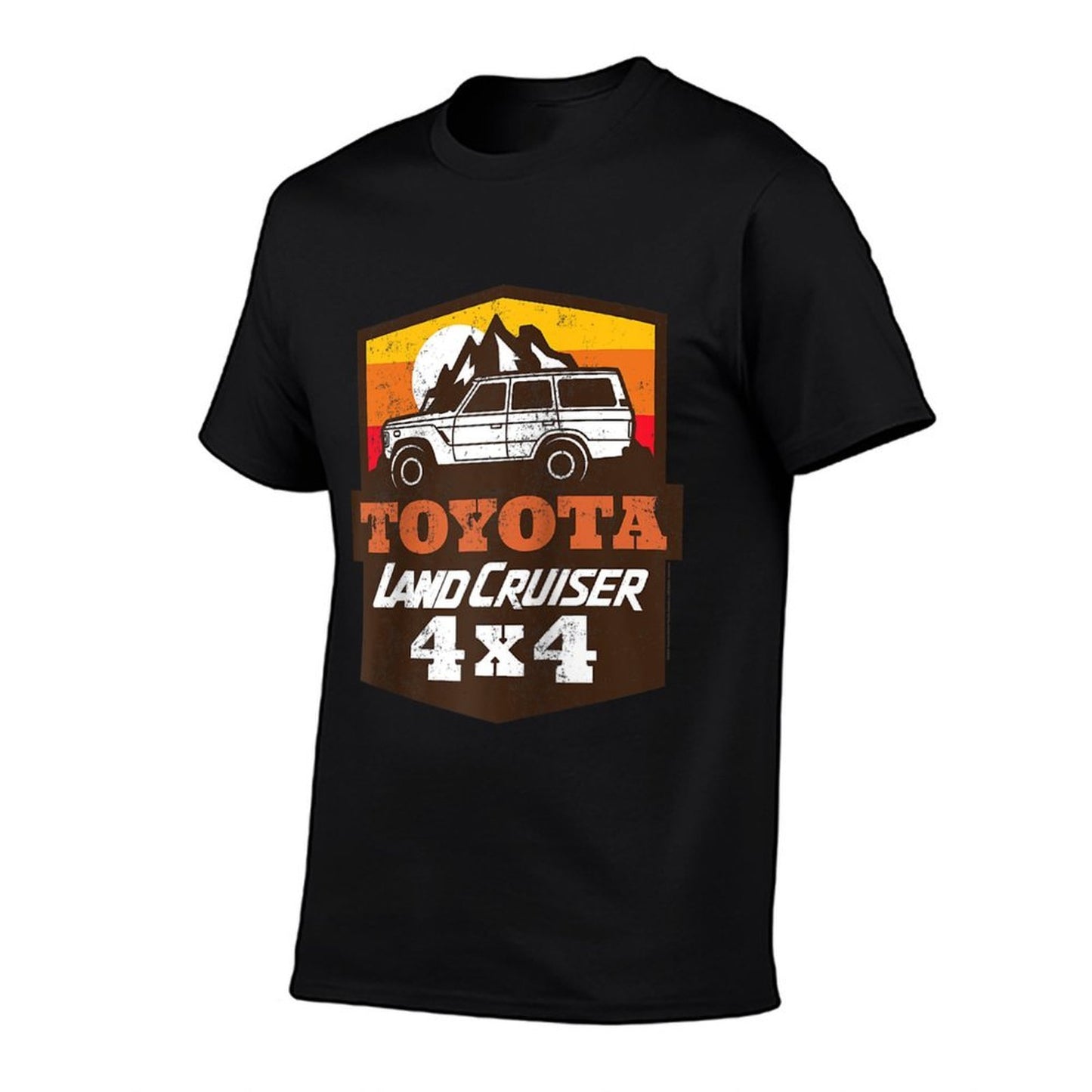 Toyota Land Cruiser 4x4 Retro Landscape Big Chest Logo Raglan Baseball Moisture-wicking T-Shirt