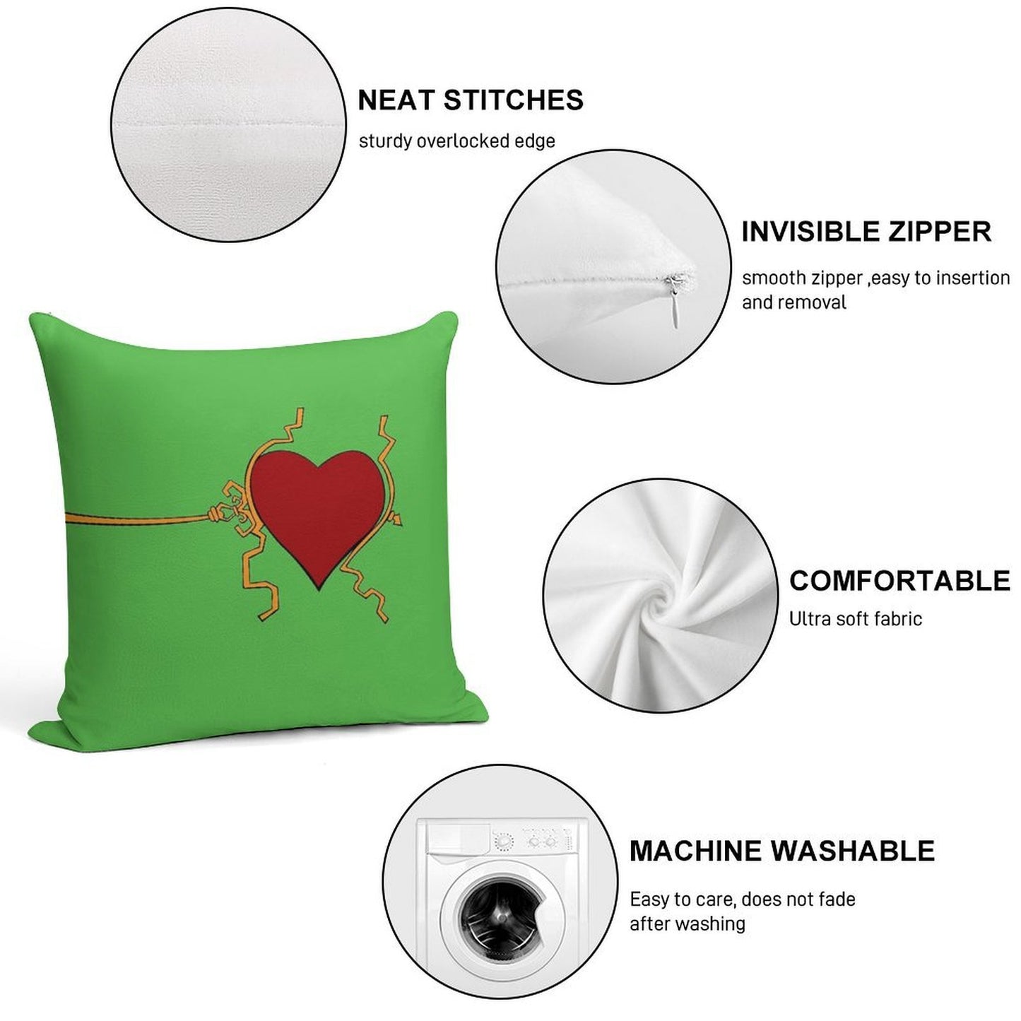 Three Sizes in One Day Soft Washable Throw Pillow