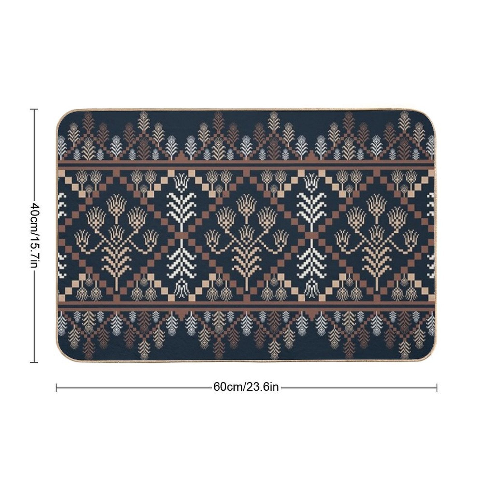 Rustic Floral Weave  Long-Lasting Bath Mat