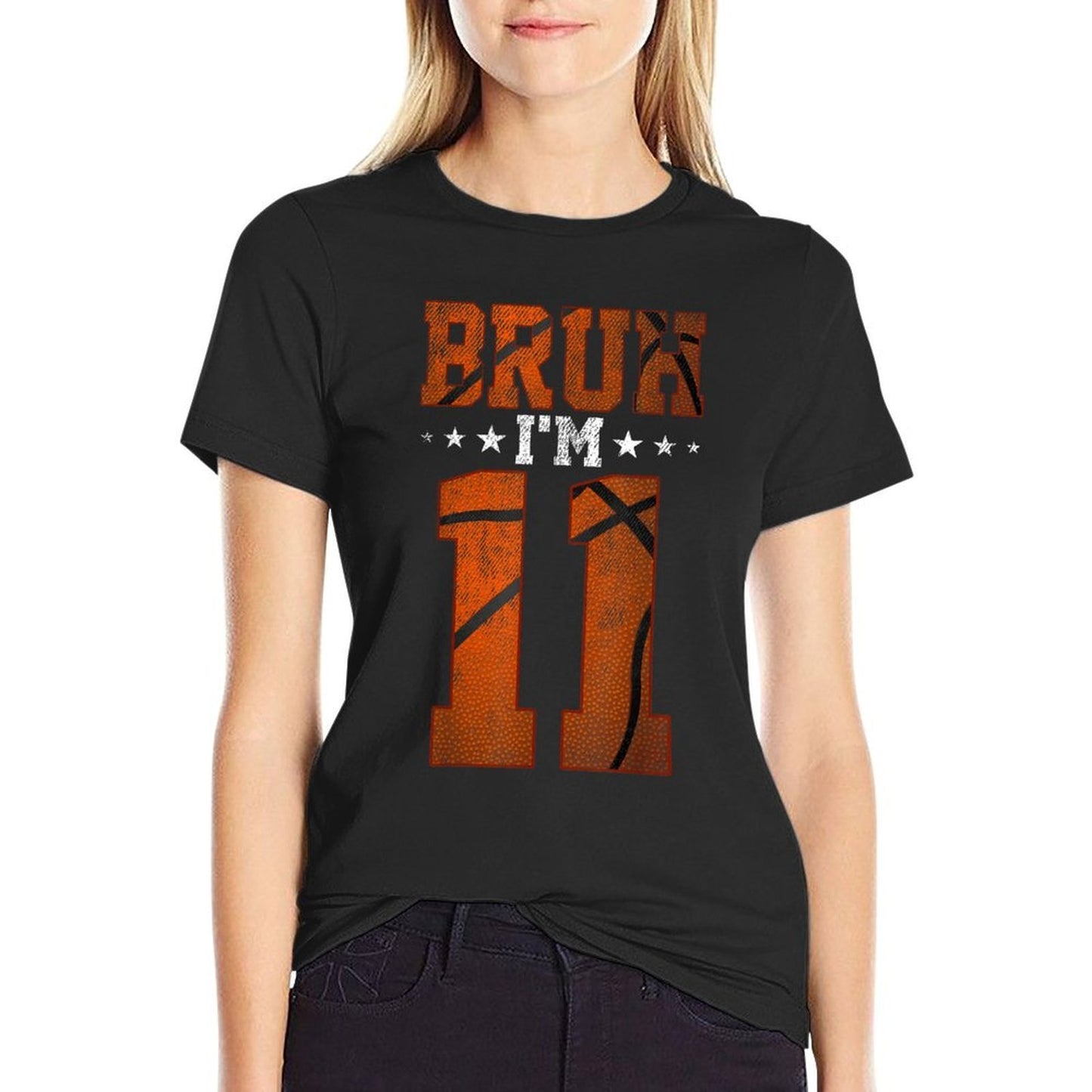 11th Birthday Basketball Bruh I’m 11 Year Old Birthday Party High-quality Stitching T-Shirt
