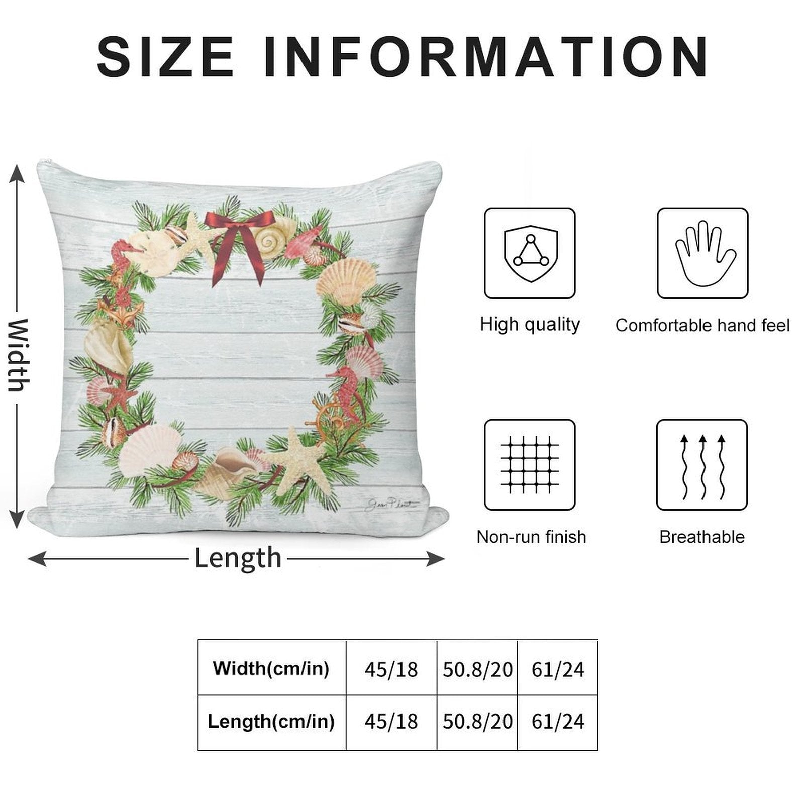 Coastal Christmas D Soft Easy Maintenance Throw Pillow