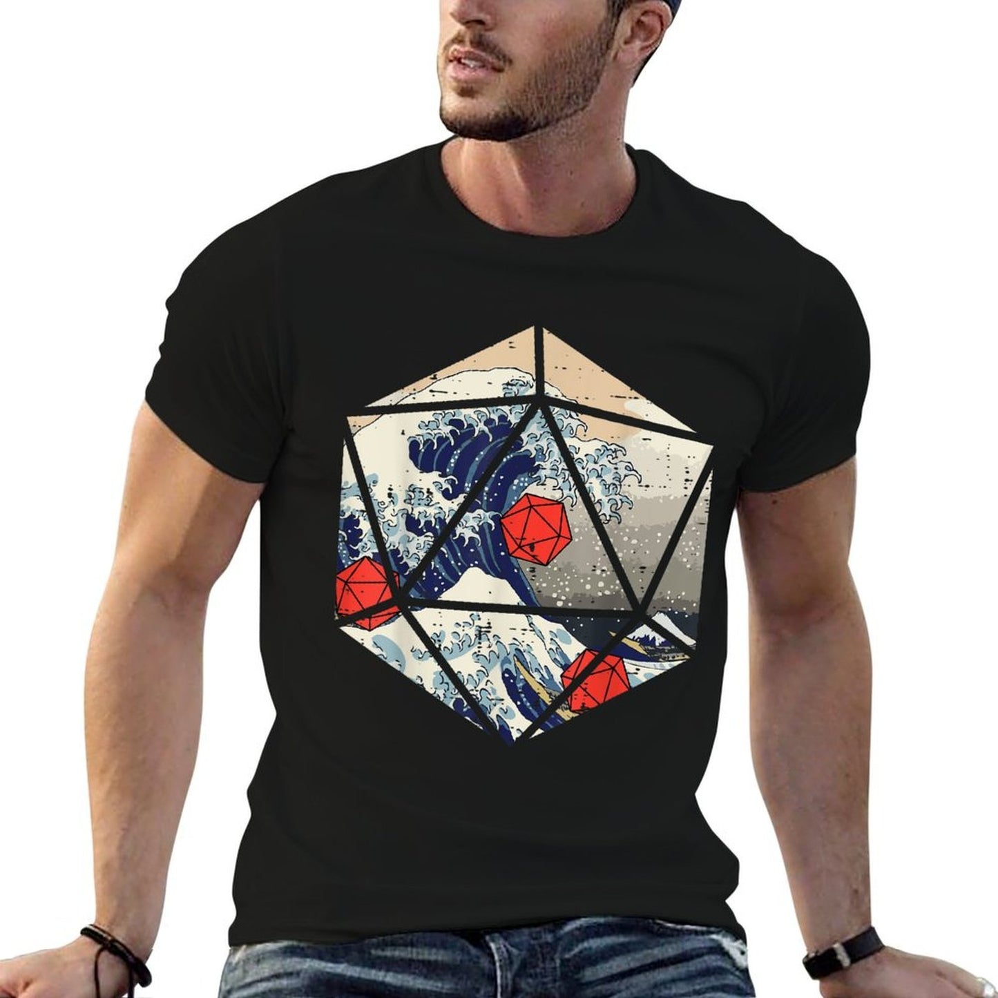 RPG Japanese Great Wave Gamer Men Boys Kids Tagless Design T-Shirt