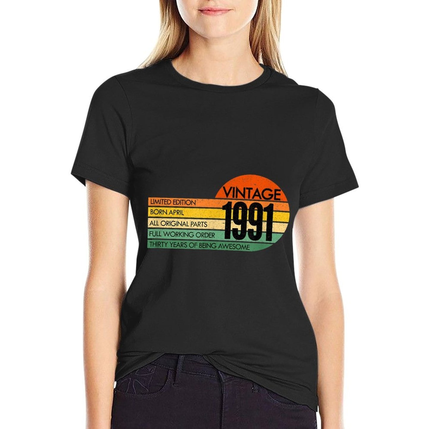 30 Years Old Vintage APRIL 1991 30th Birthday Relaxed-fit T-Shirt