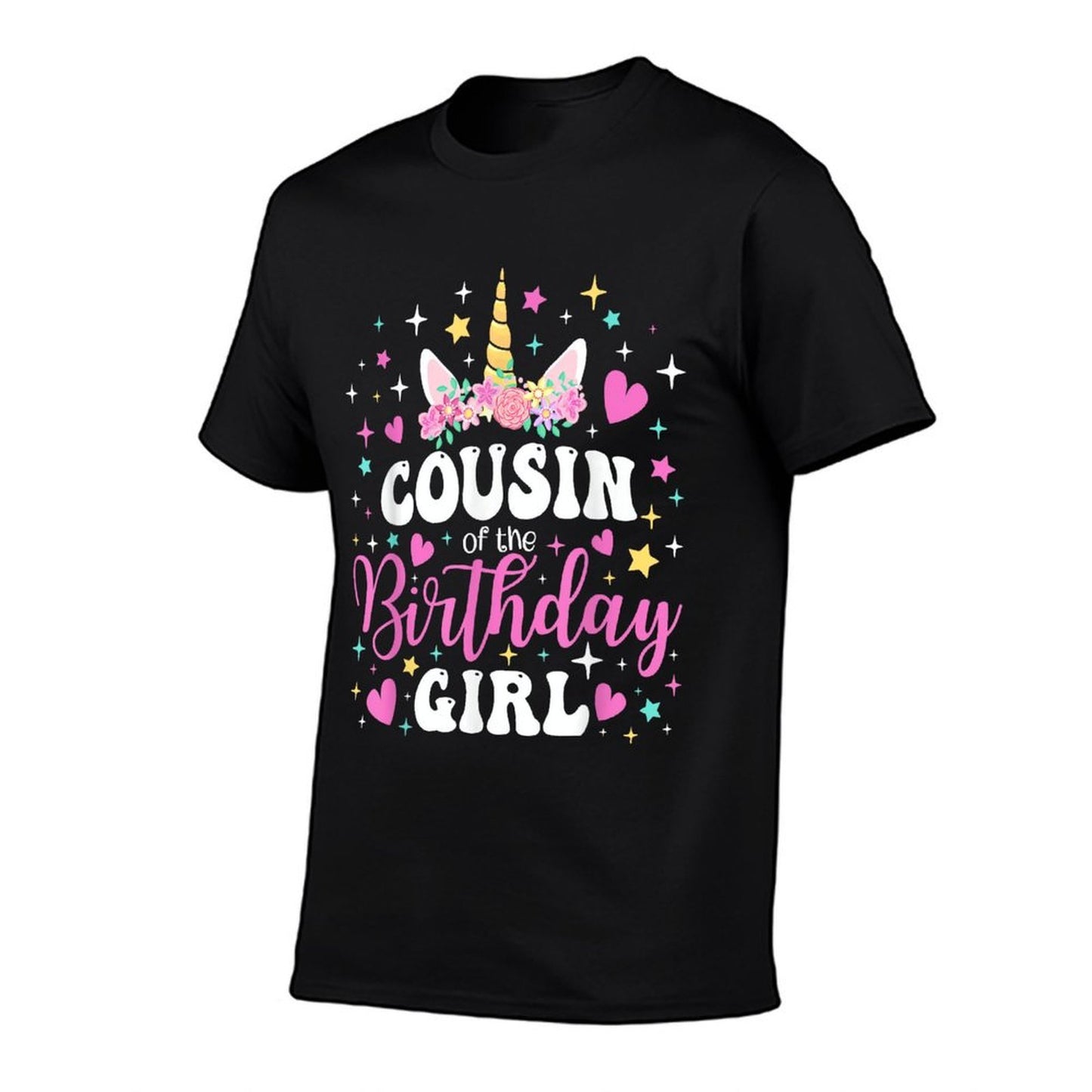 Unicorn Cousin of The Birthday Girl Family Matching Party  Wrinkle-resistant T-Shirt