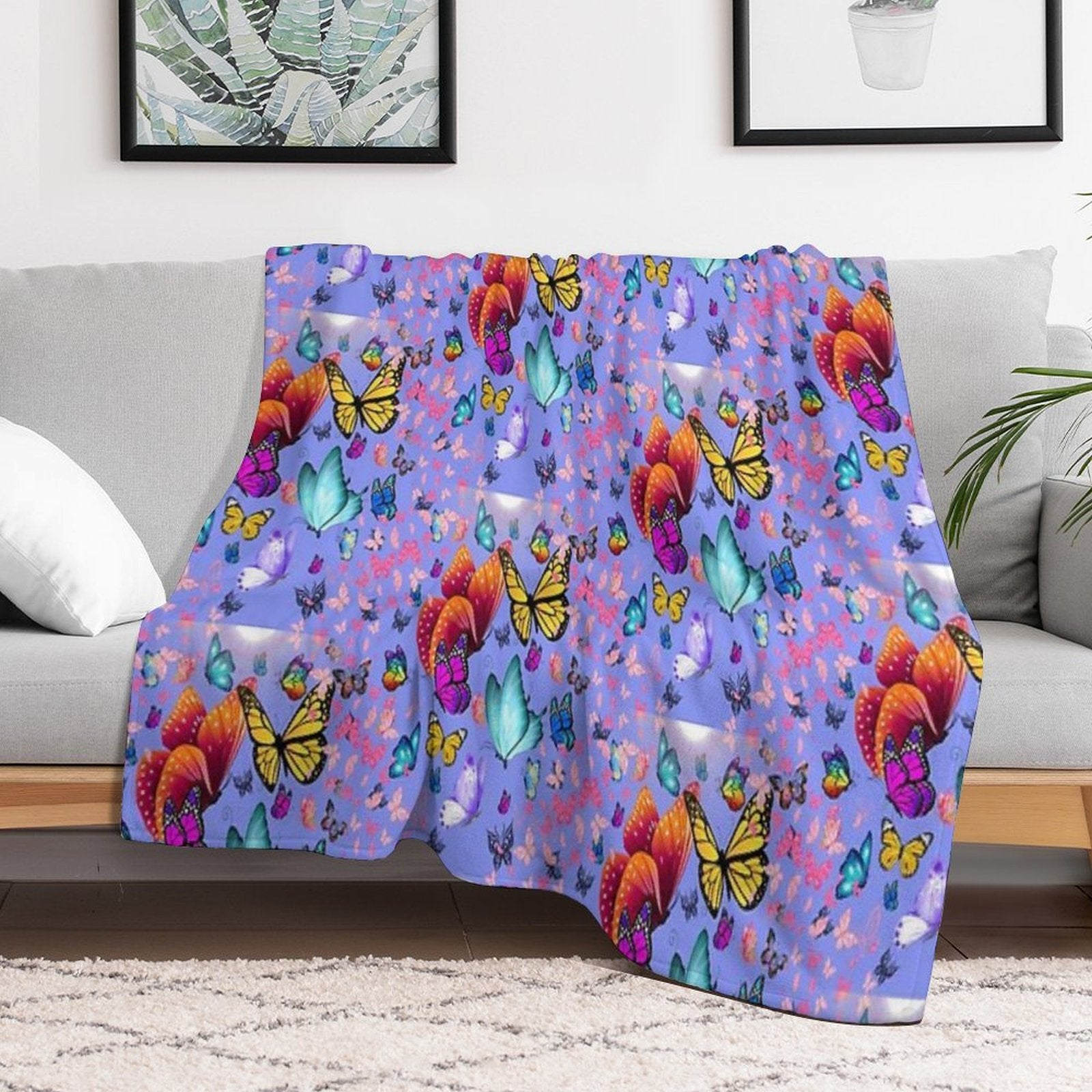 A Butterfly Is A Love Word Folded in Half Quick-dry Throw Blanket