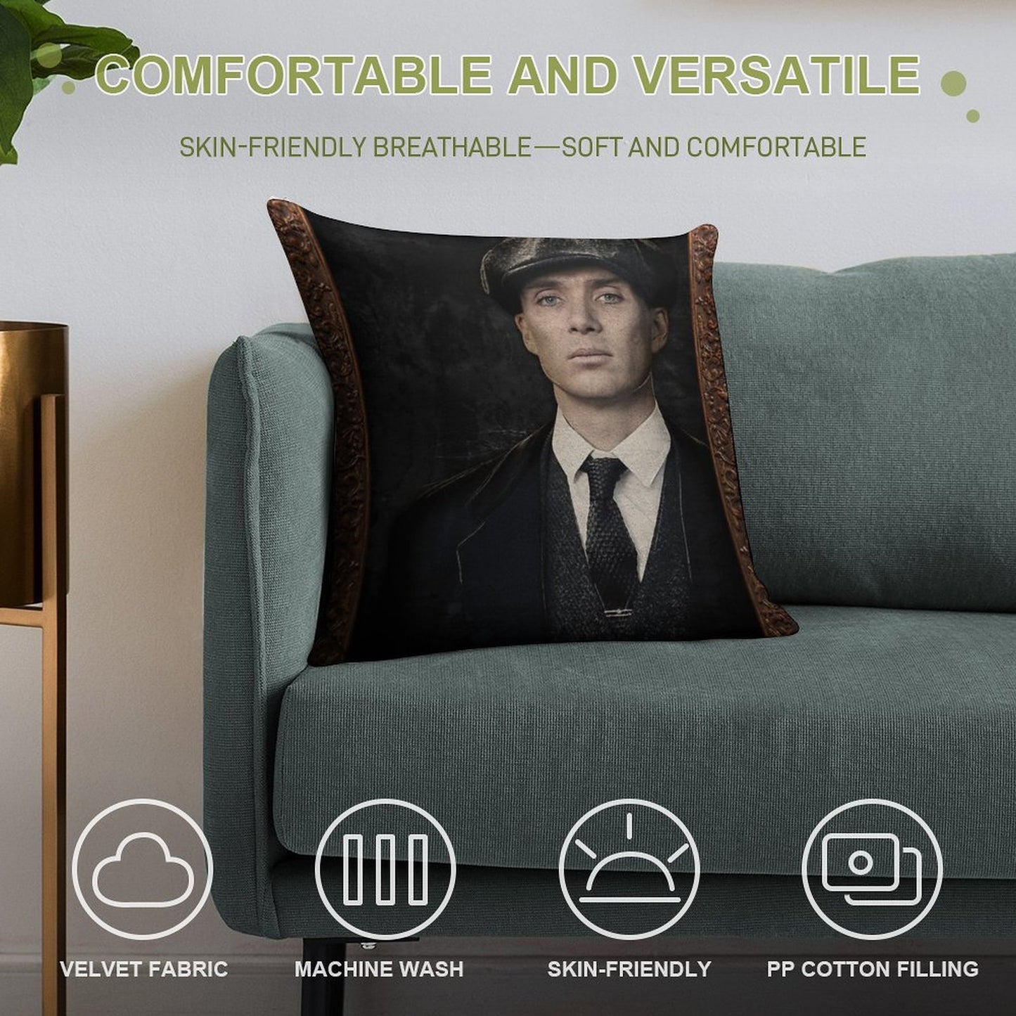 Thomas “Tommy” Shelby - Frame Soft Bedroom Essential Throw Pillow