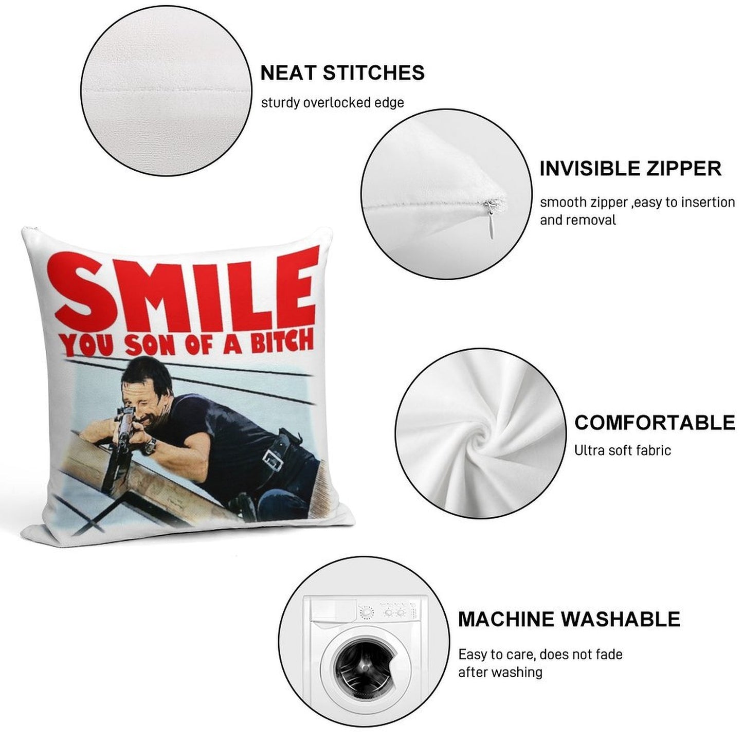 Smile Soft Warmth Comfort Throw Pillow