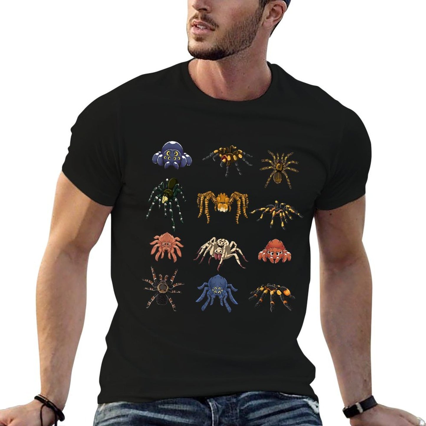 Spider Animal Gifts Black, Tarantula Arthropod Spider for Arachnid Enthusiasts, Unisex-Kids, Small Wrinkle-resistant T-Shirt