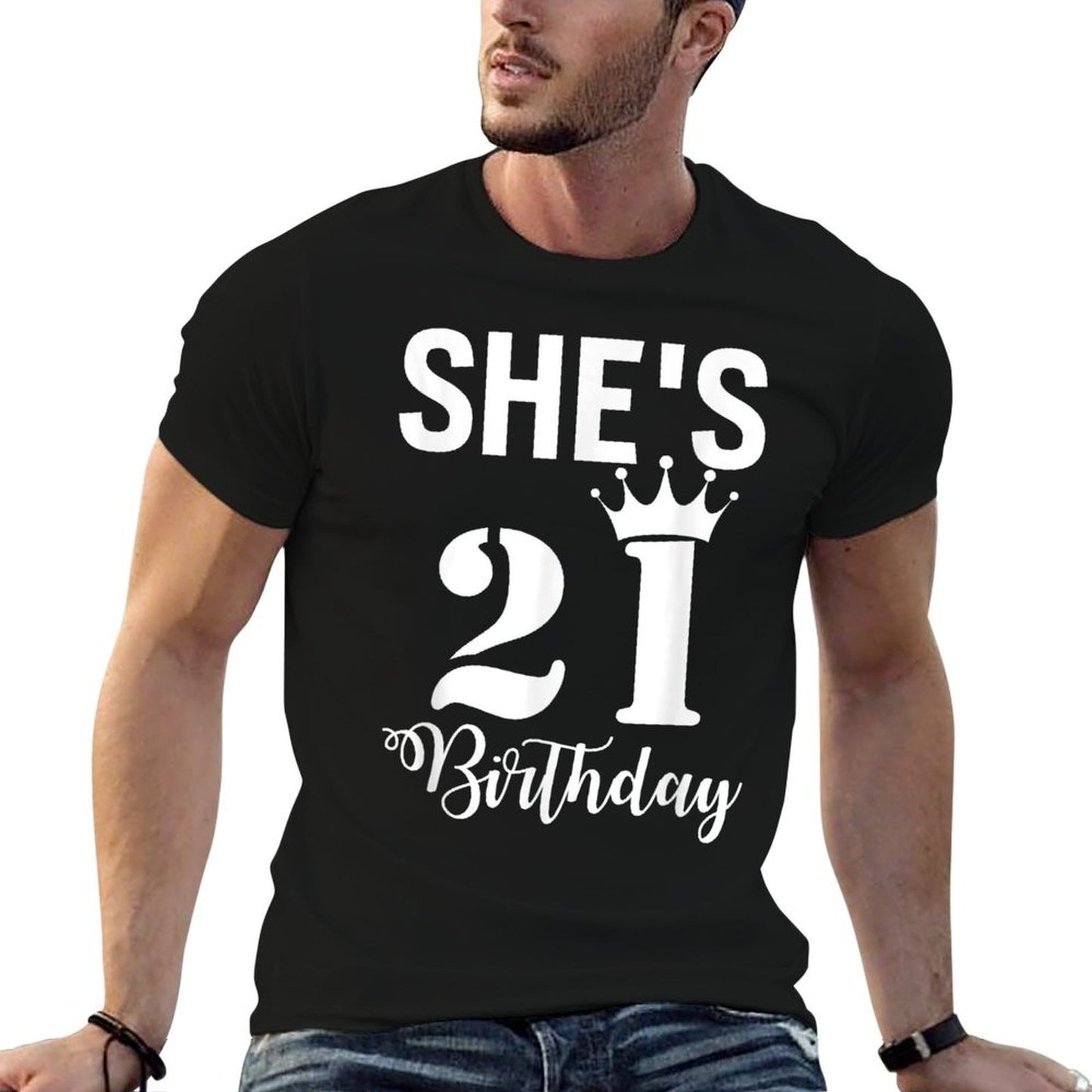 She's 21 Birthday Cute 21st Birthday Moisture-wicking T-Shirt